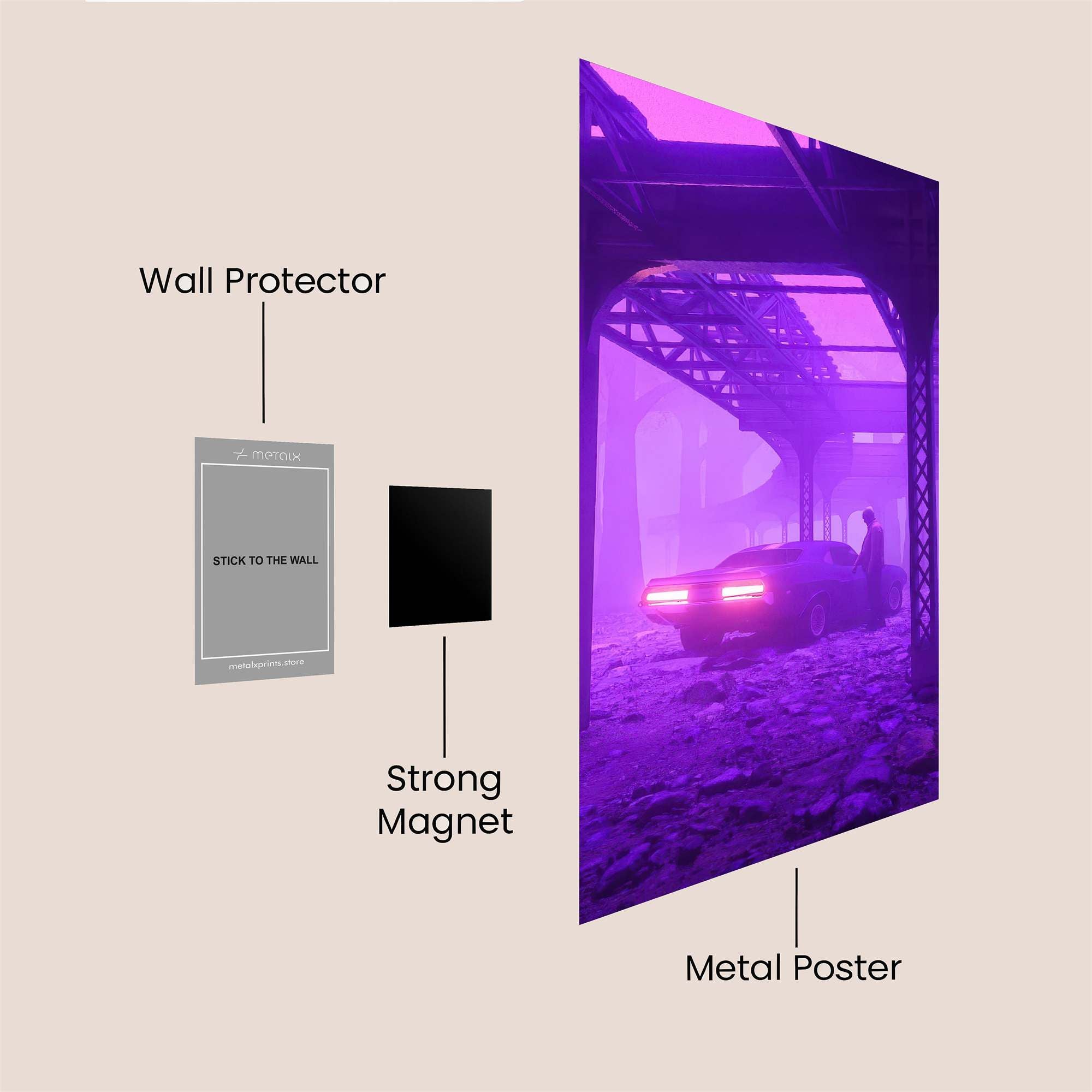 Neon Solitude Safe Wall Magnetic / M