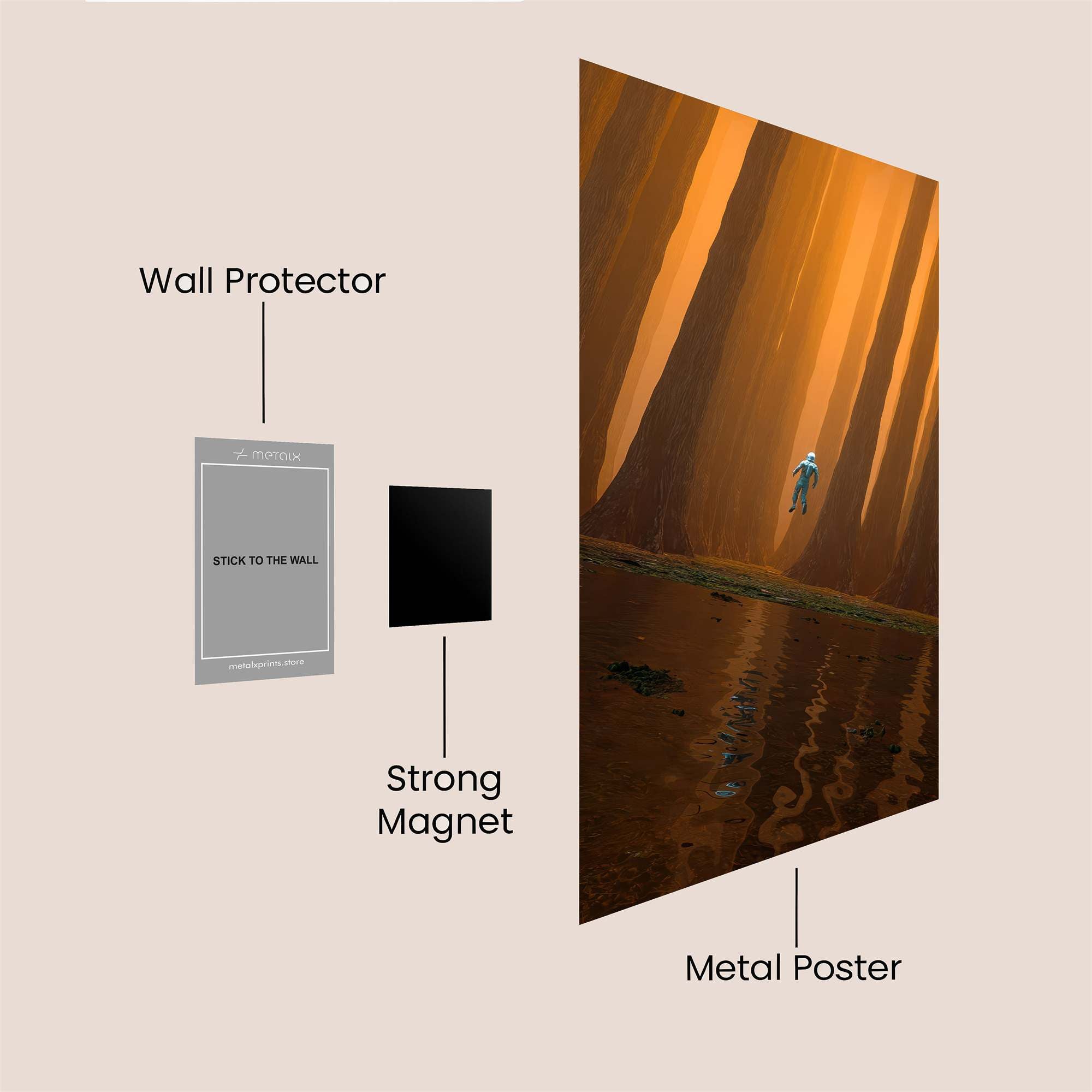 Astronaut Adrift Safe Wall Magnetic / M