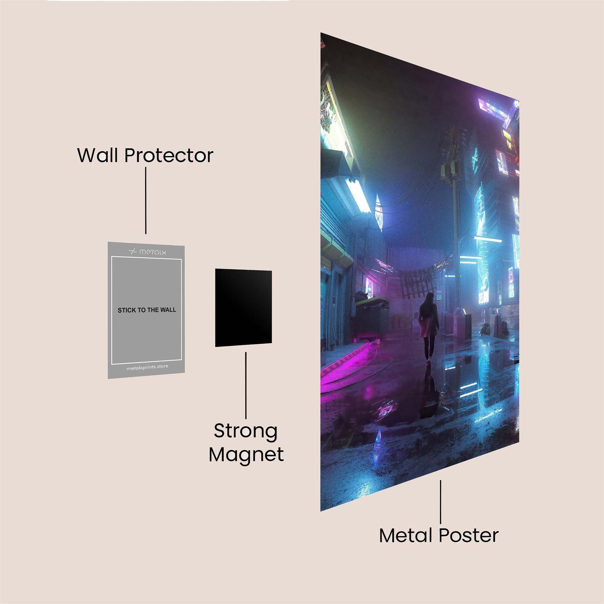 Neon Solitude Safe Wall Magnetic / M