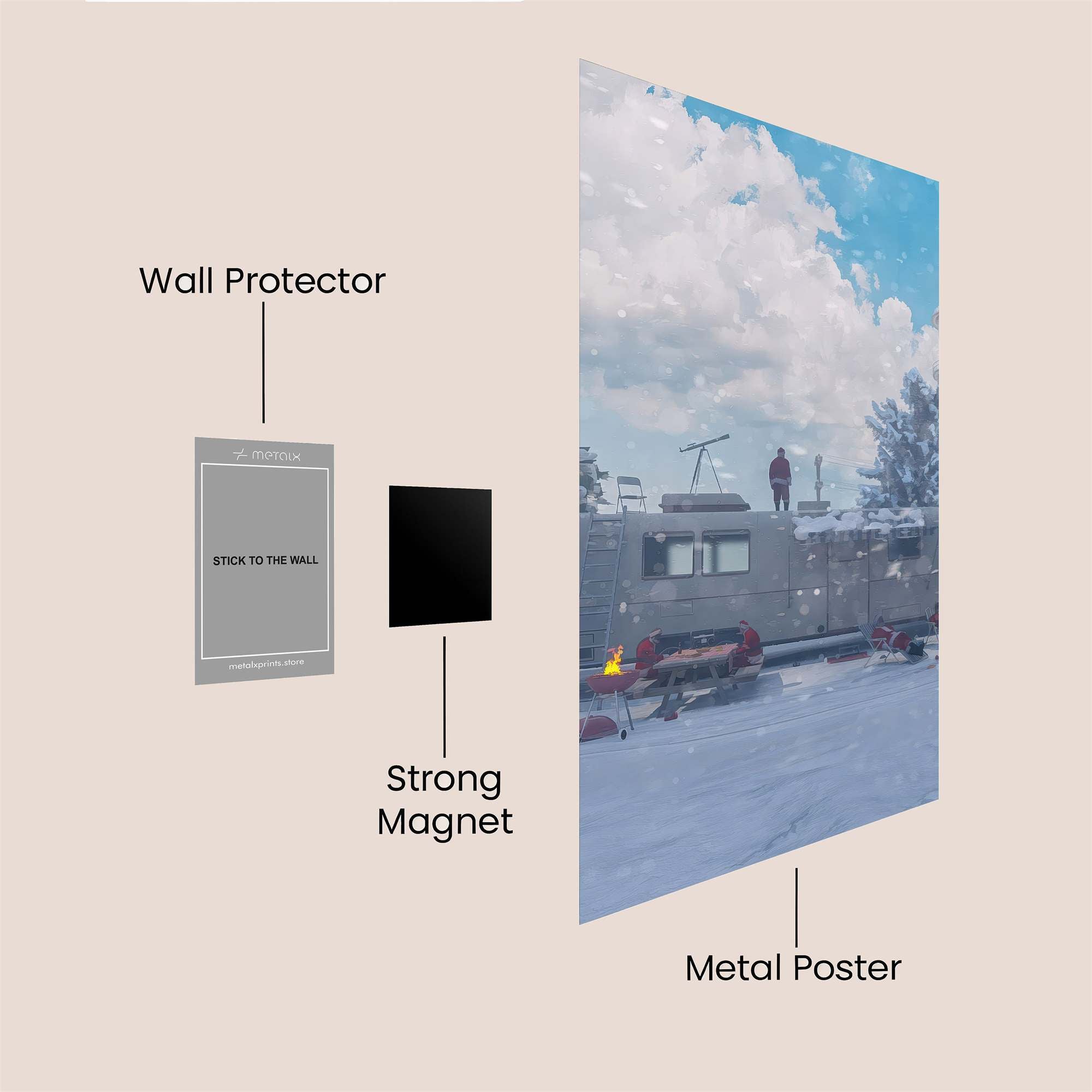 Snowy Solitude Safe Wall Magnetic / M