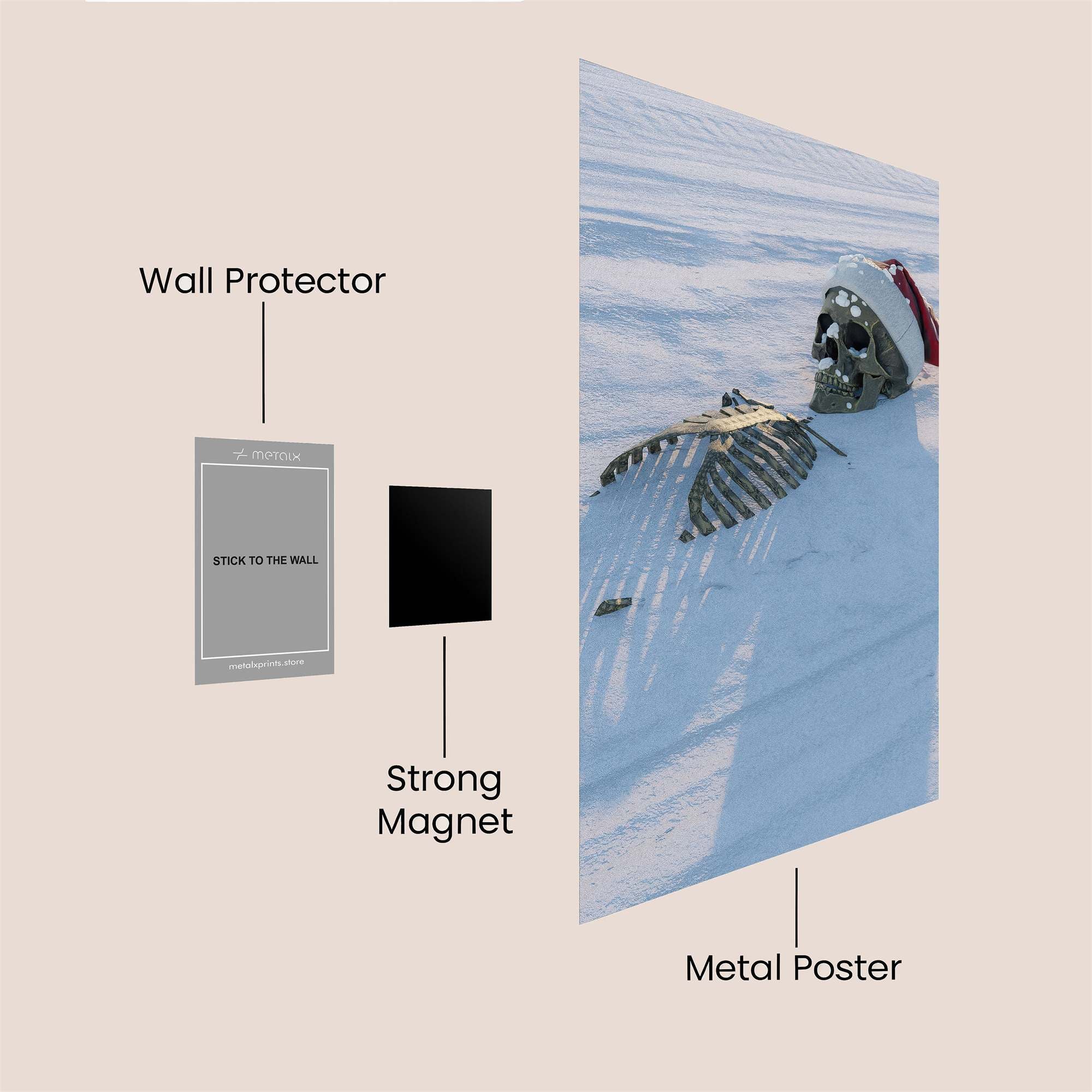 Skeleton Cheer Safe Wall Magnetic / M