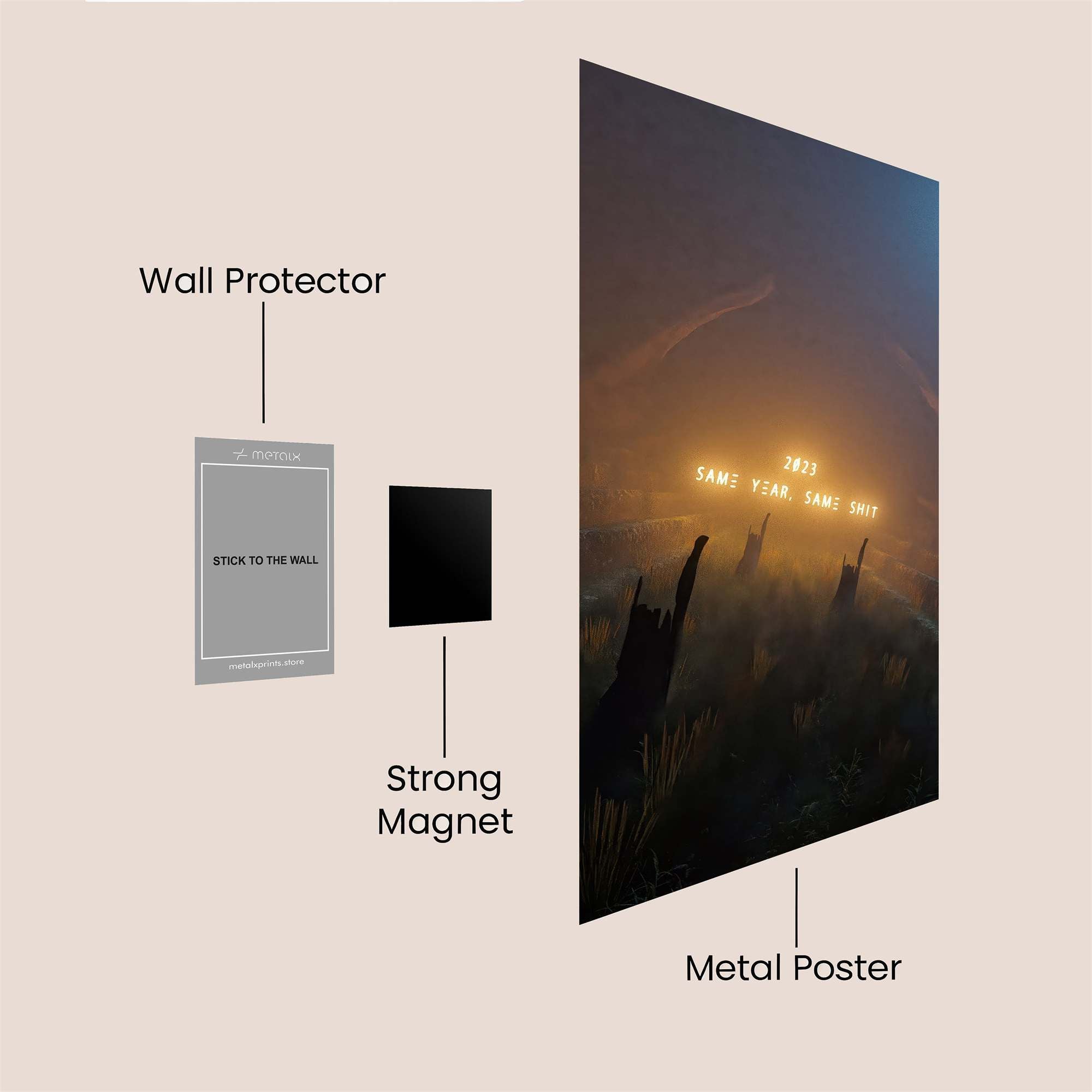 Neon Resignation Safe Wall Magnetic / M