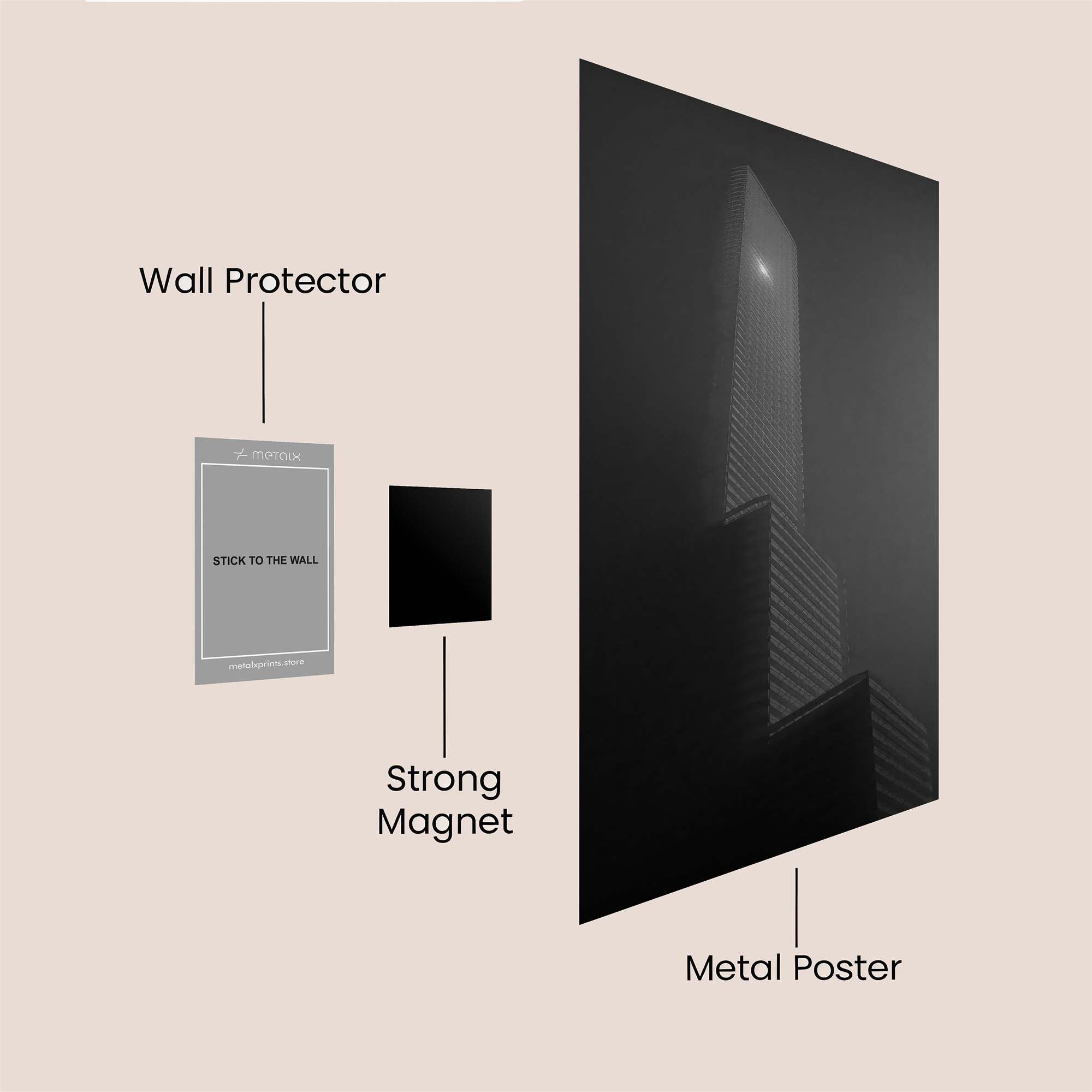 Skyscraper Gloom Safe Wall Magnetic / M