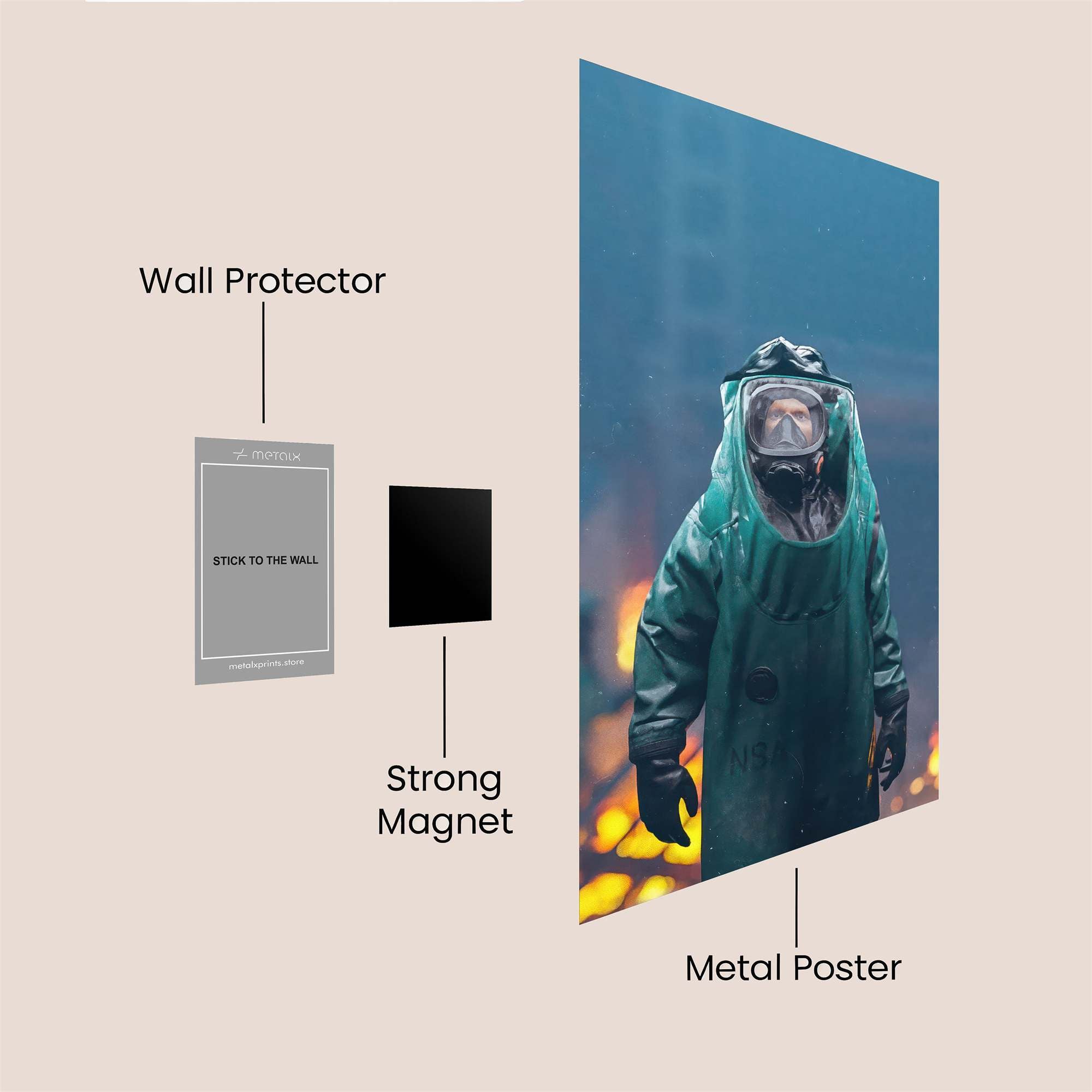 Hazmat Gloom Safe Wall Magnetic / M