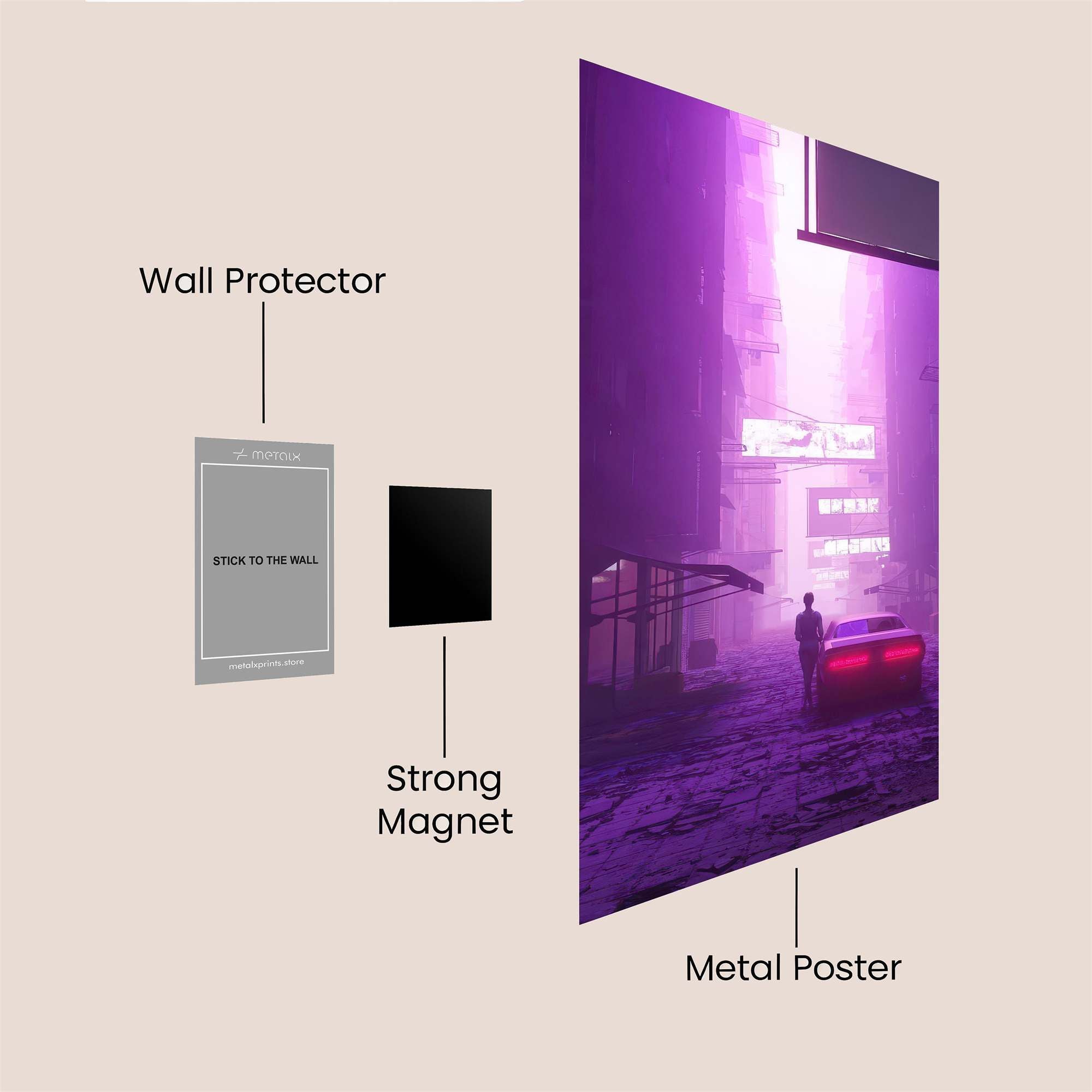 Neon Solitude Safe Wall Magnetic / M