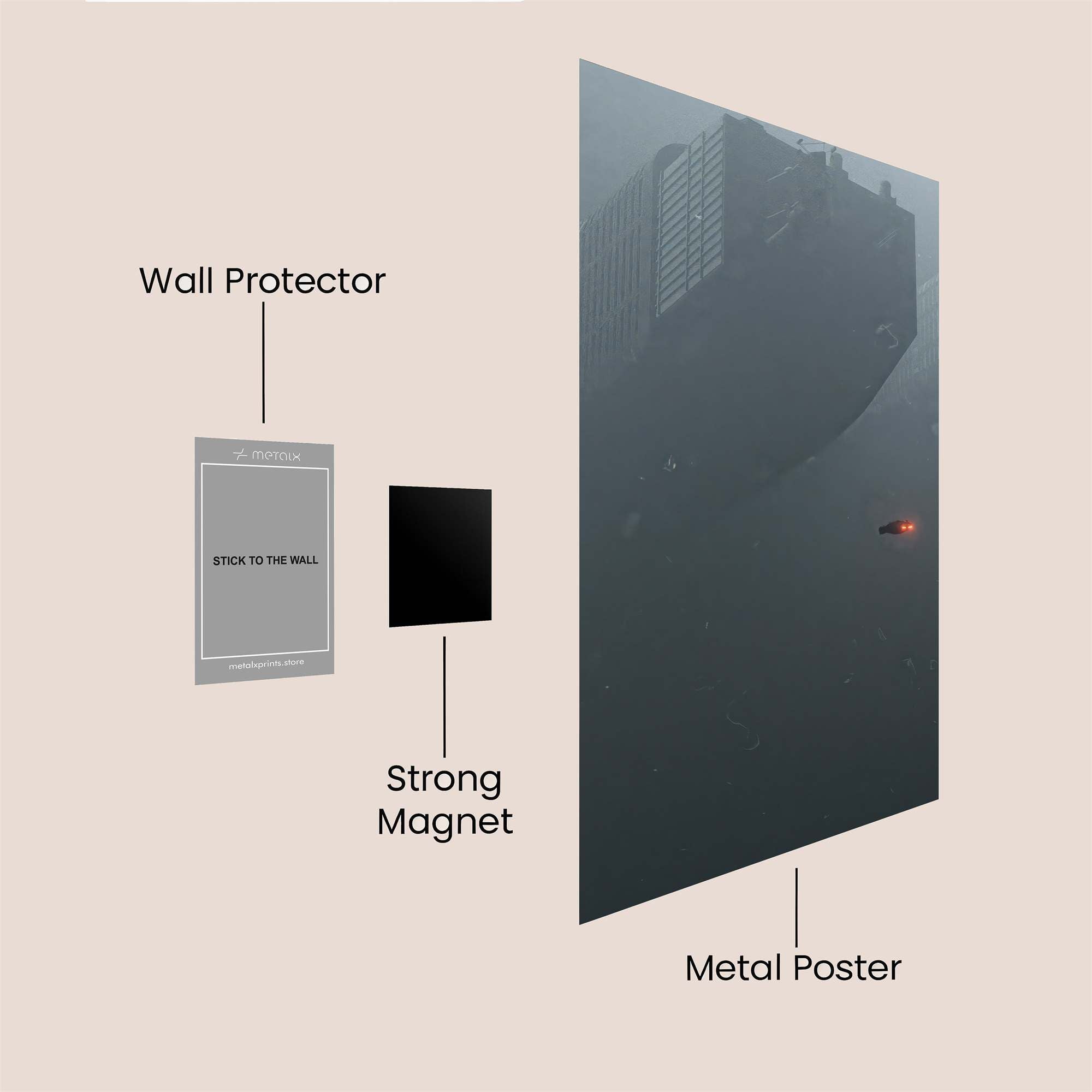 Skyscraper Gloom Safe Wall Magnetic / M