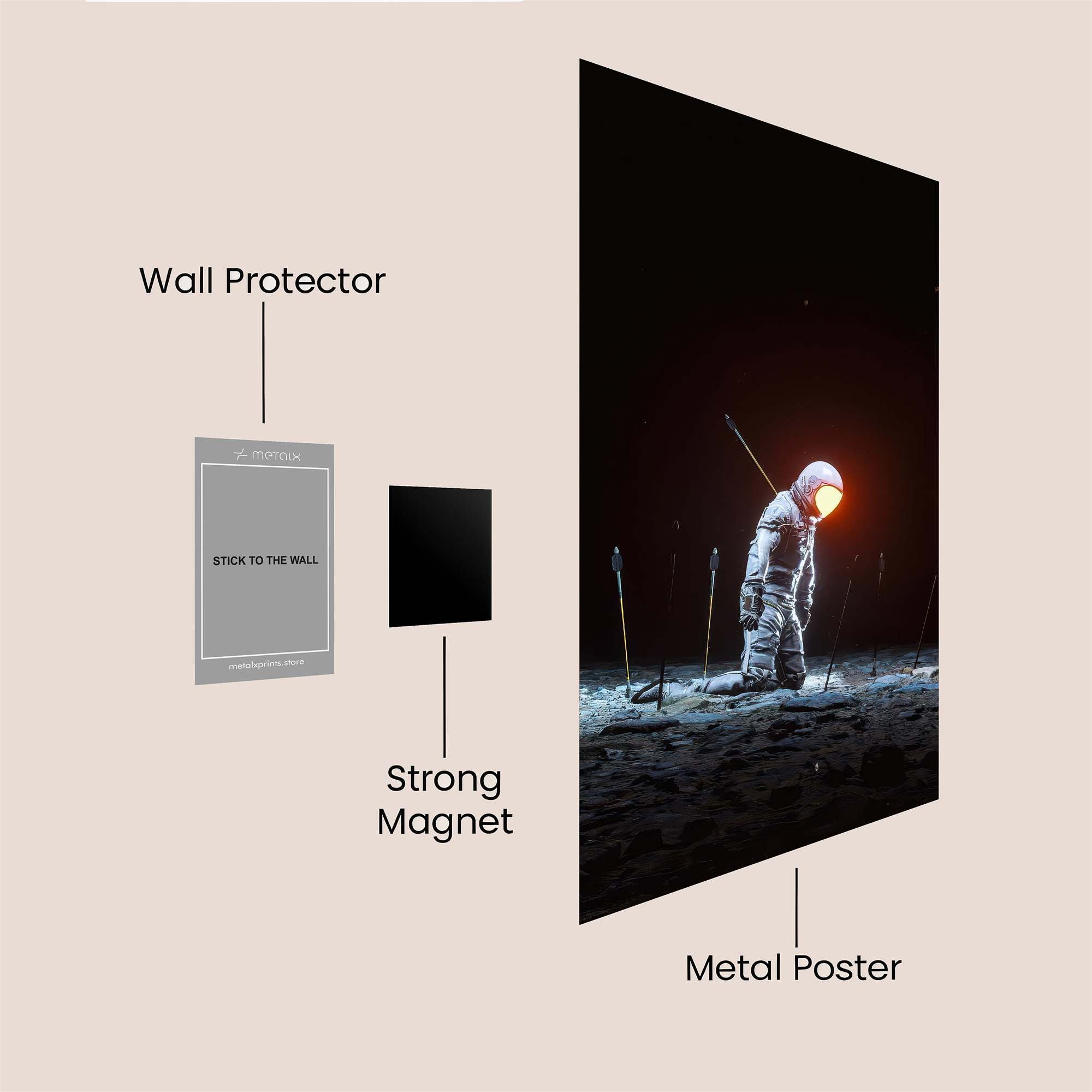 Astronaut Solitude Safe Wall Magnetic / M