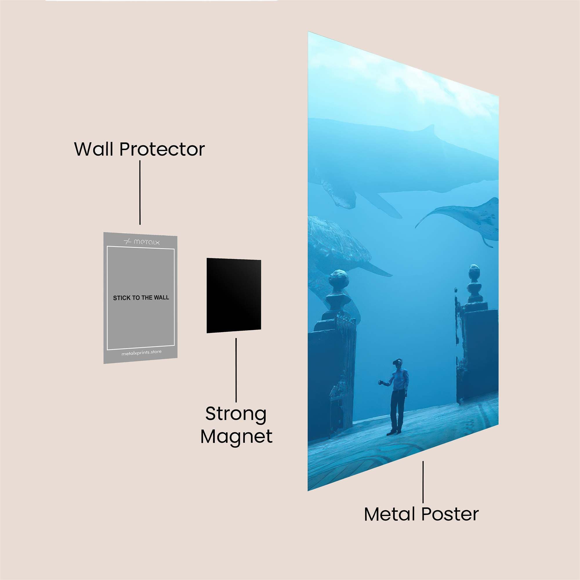 Whale Serenity Safe Wall Magnetic / M