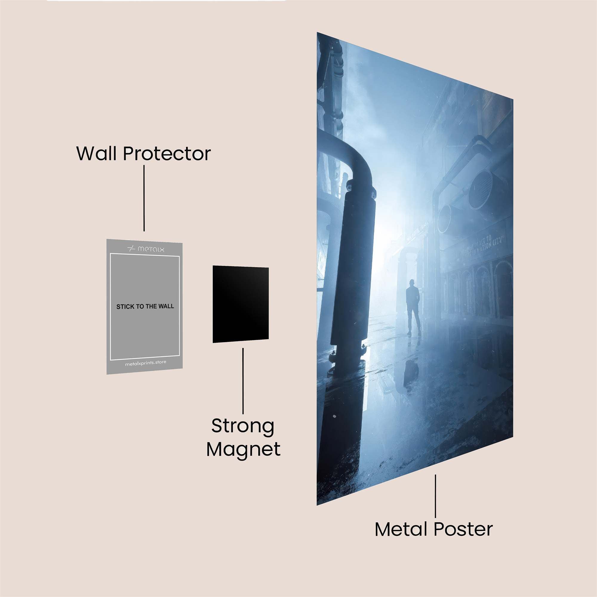 Foggy Solitude Safe Wall Magnetic / M