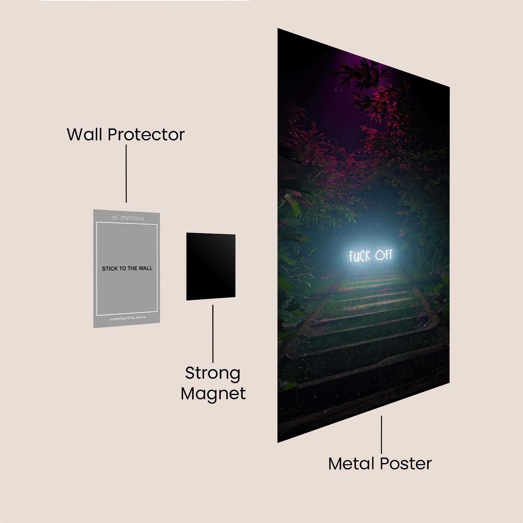 Neon Rebellion Safe Wall Magnetic / M