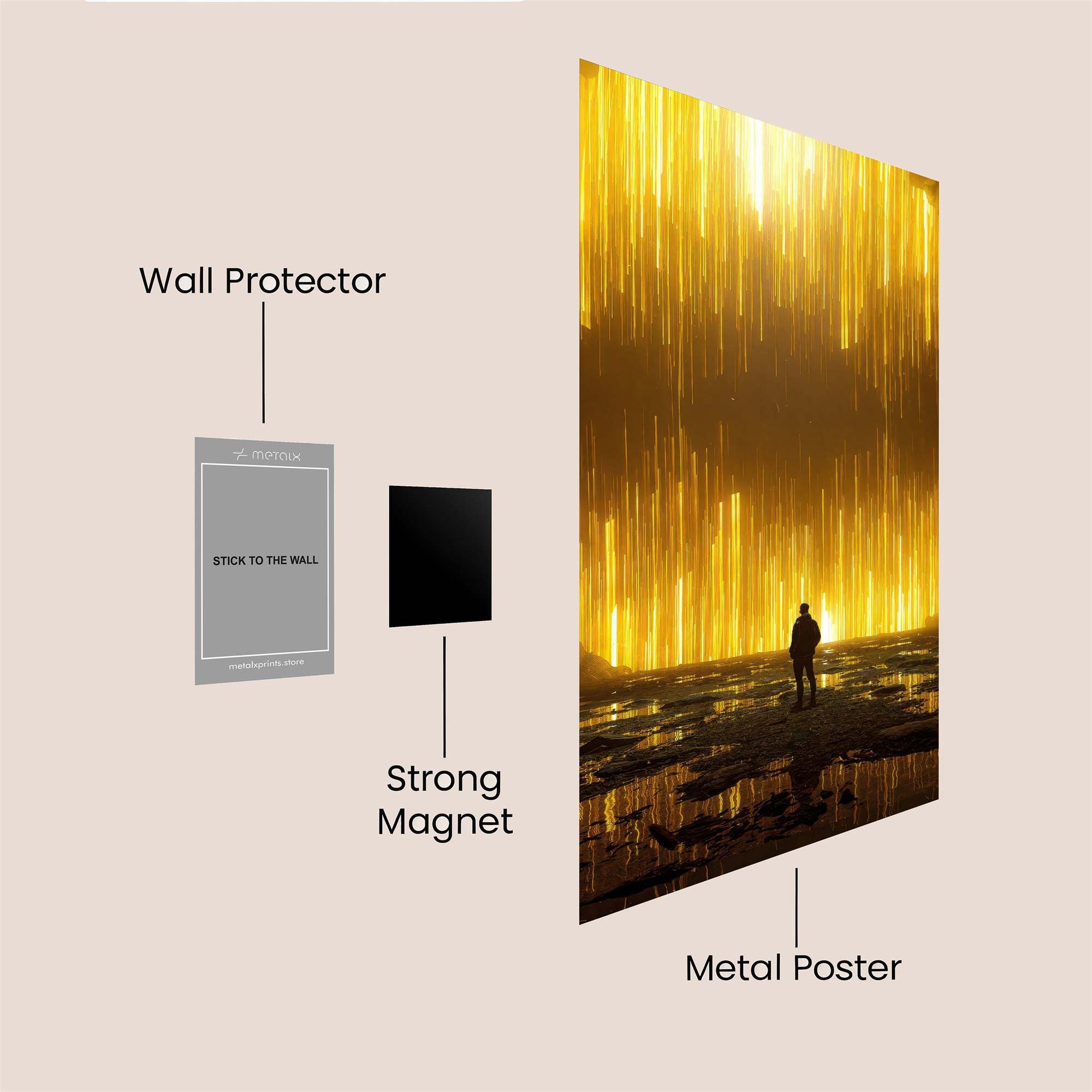 Golden Awe Safe Wall Magnetic / M