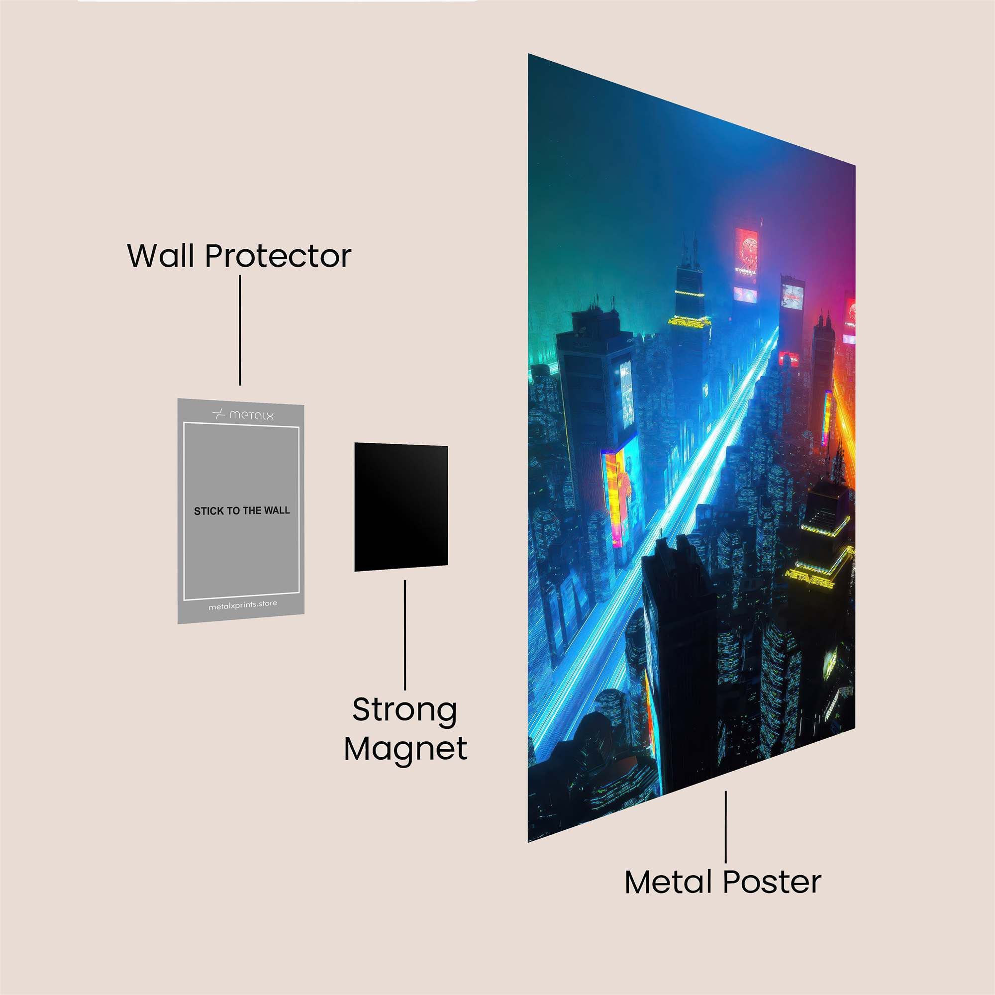 Neon Dreamscape Safe Wall Magnetic / M