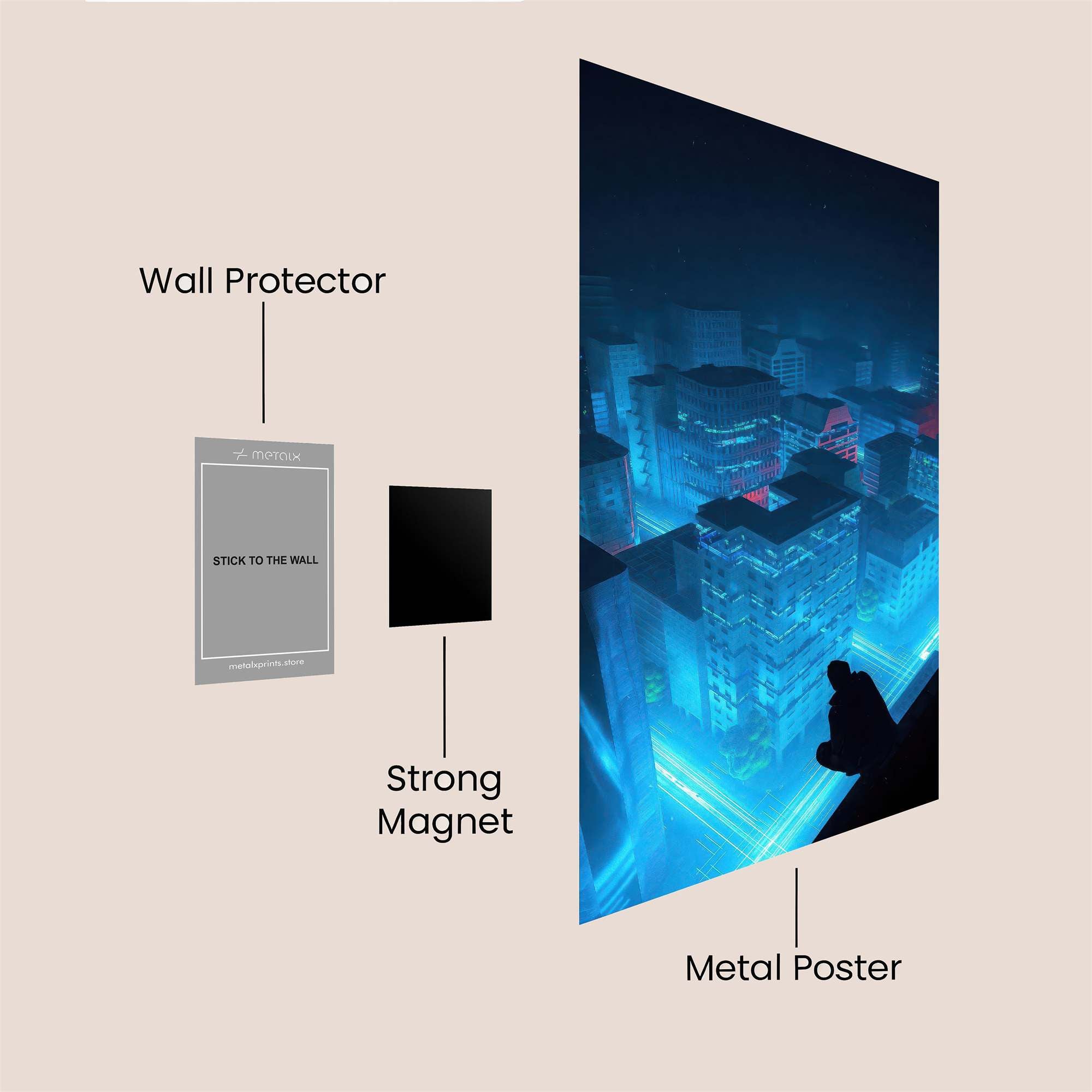 Neon Solitude Safe Wall Magnetic / M