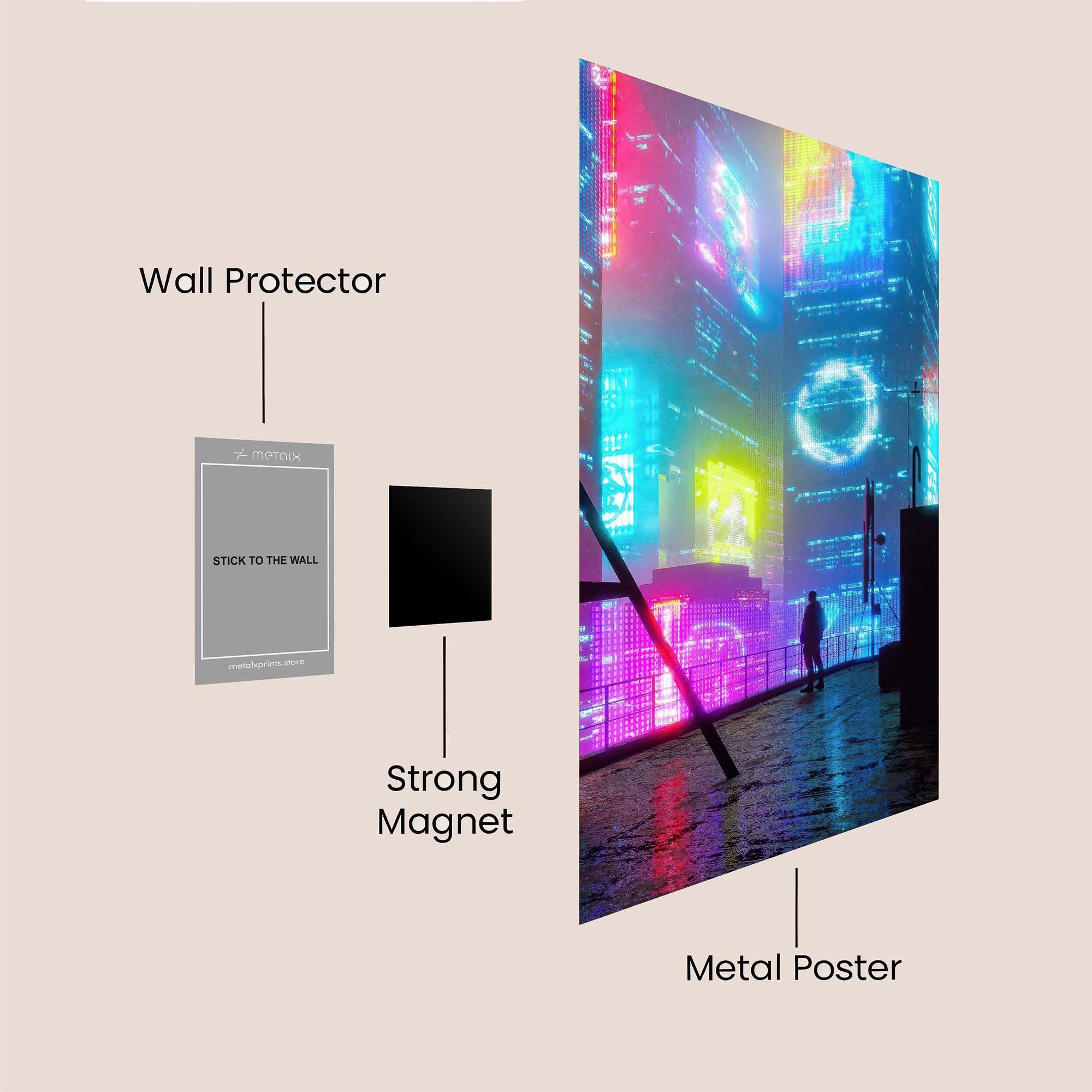 Neon Solitude Safe Wall Magnetic / M