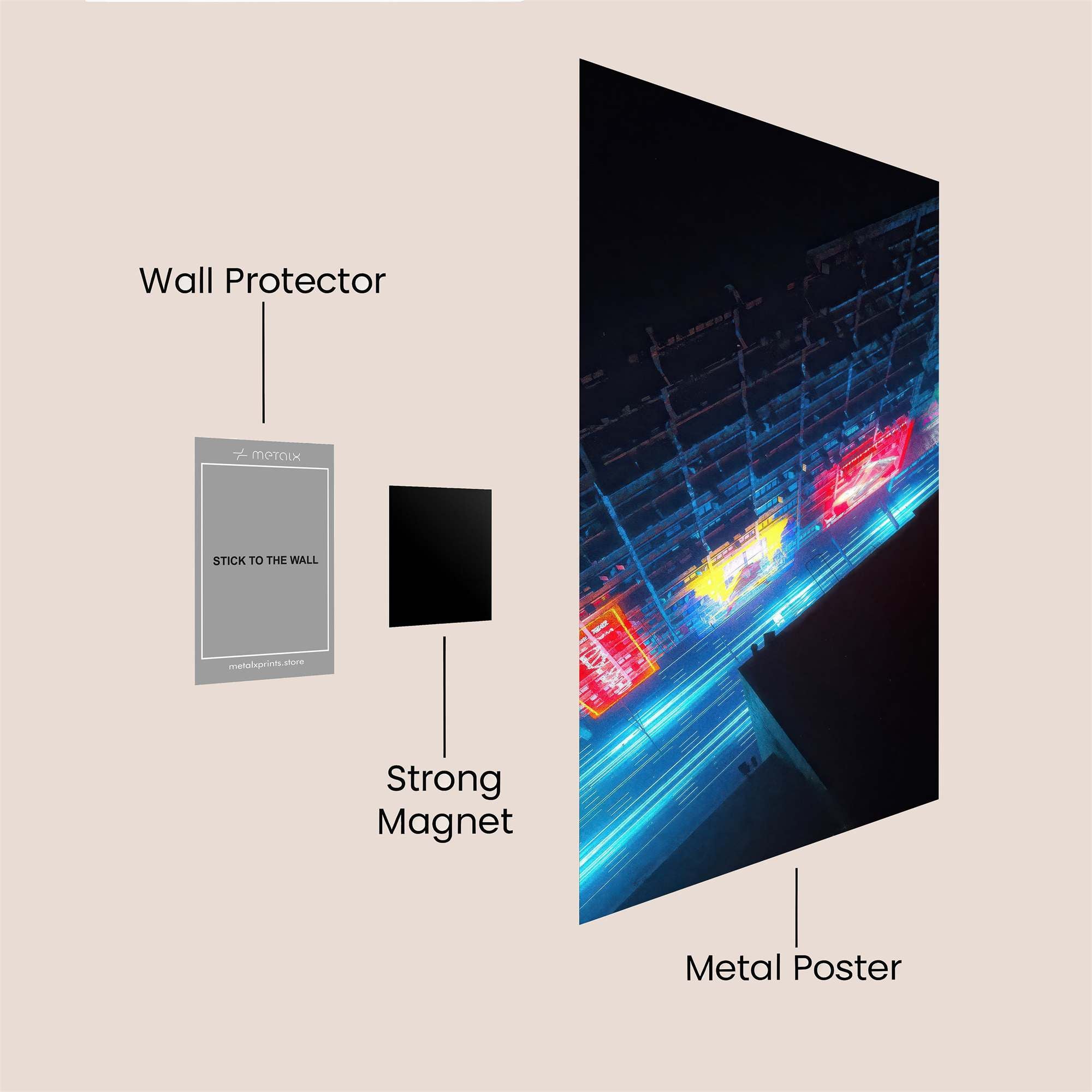 Neon Pulse Safe Wall Magnetic / M