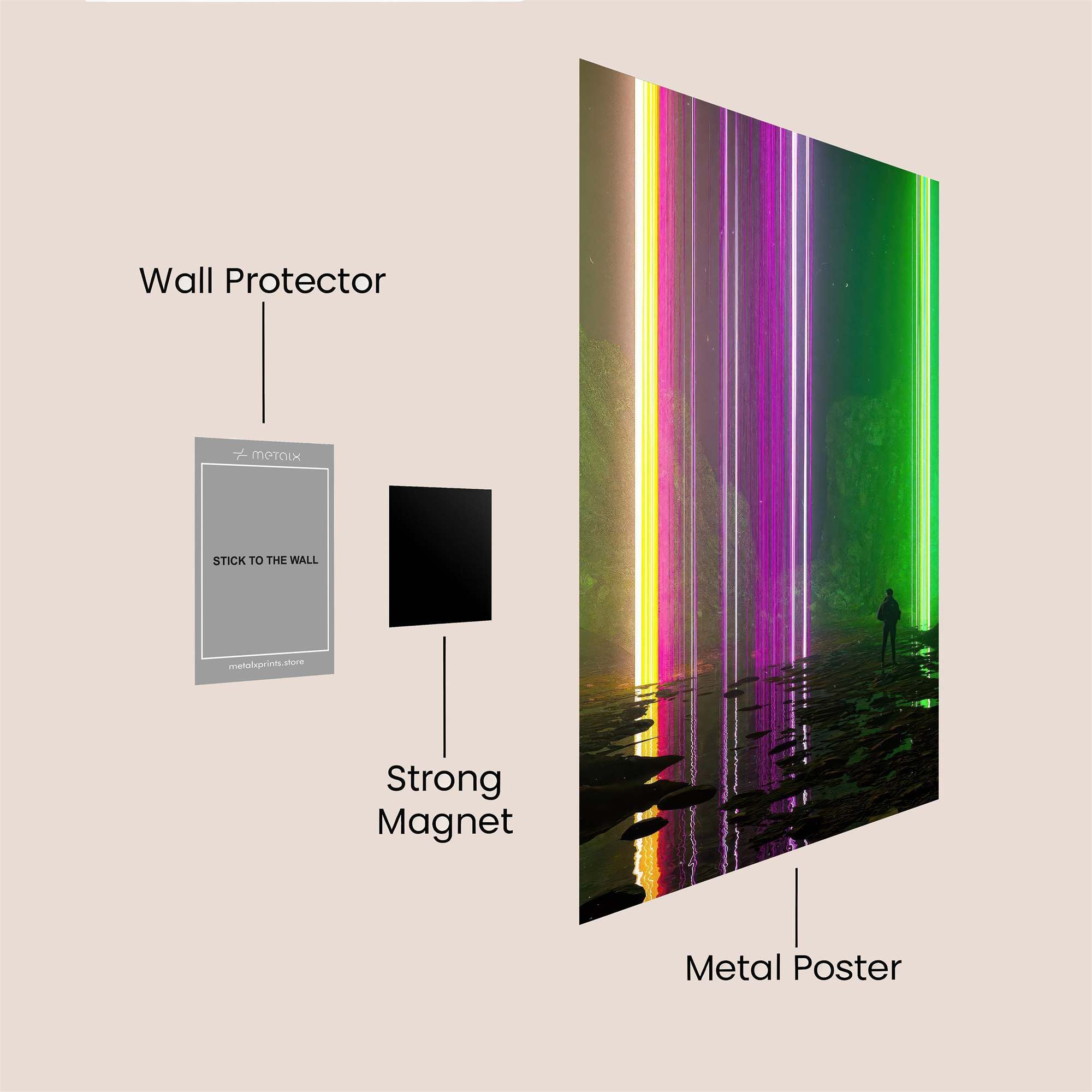 Neon Dreamscape Safe Wall Magnetic / M