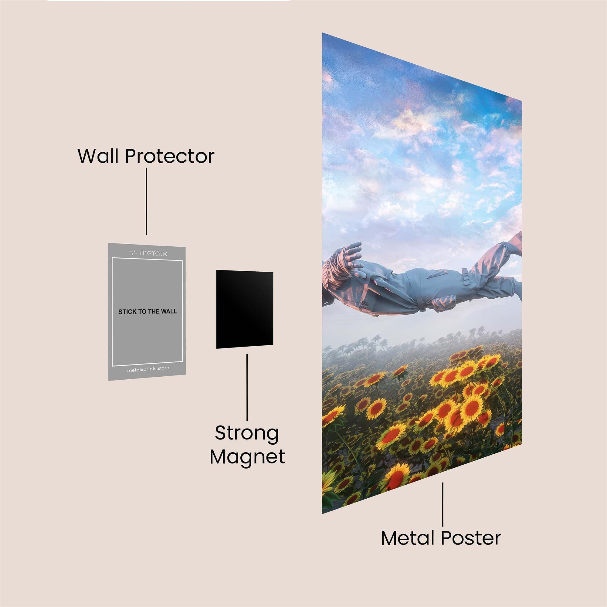 Astronaut Dreaming Safe Wall Magnetic / M