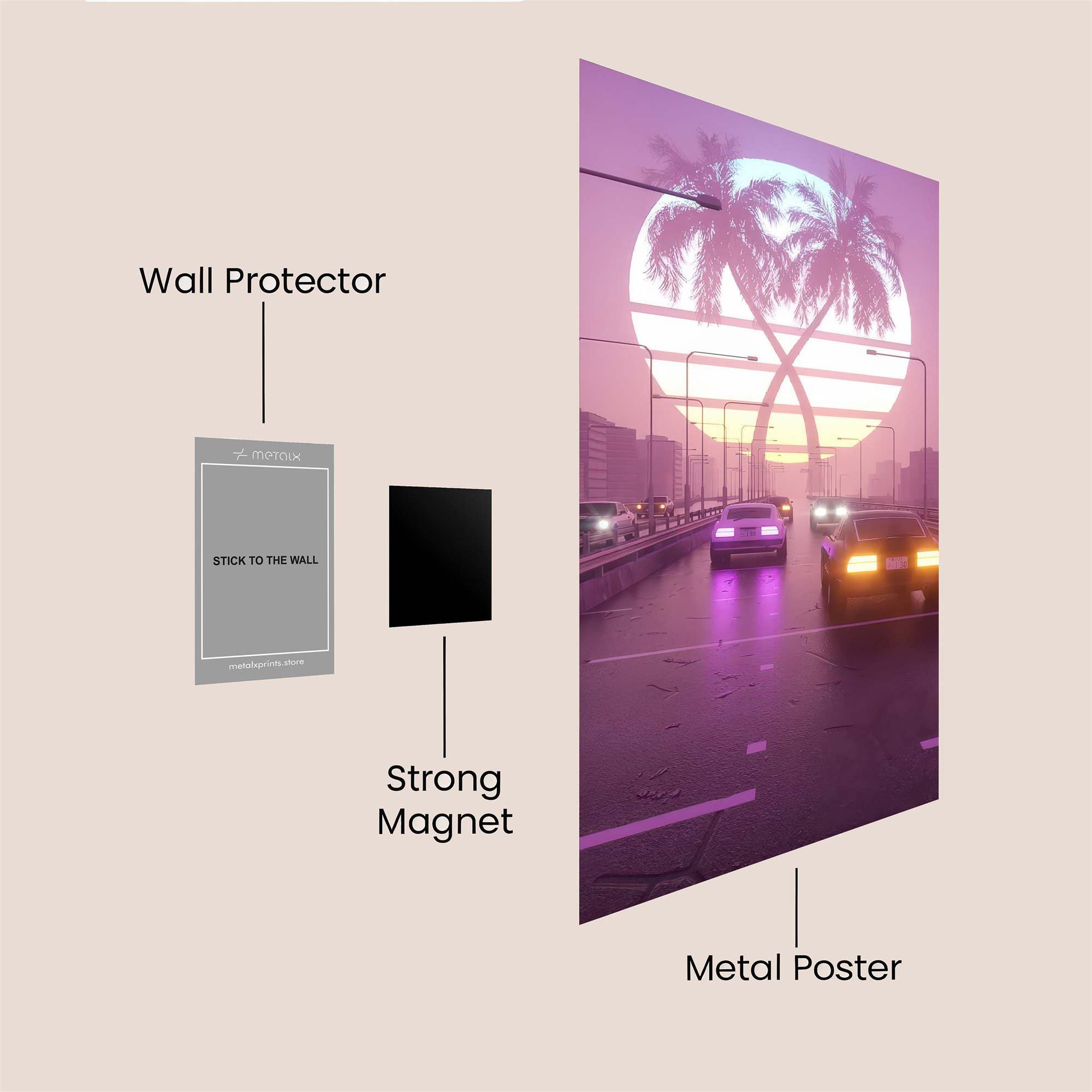 Neon Dreamscape Safe Wall Magnetic / M