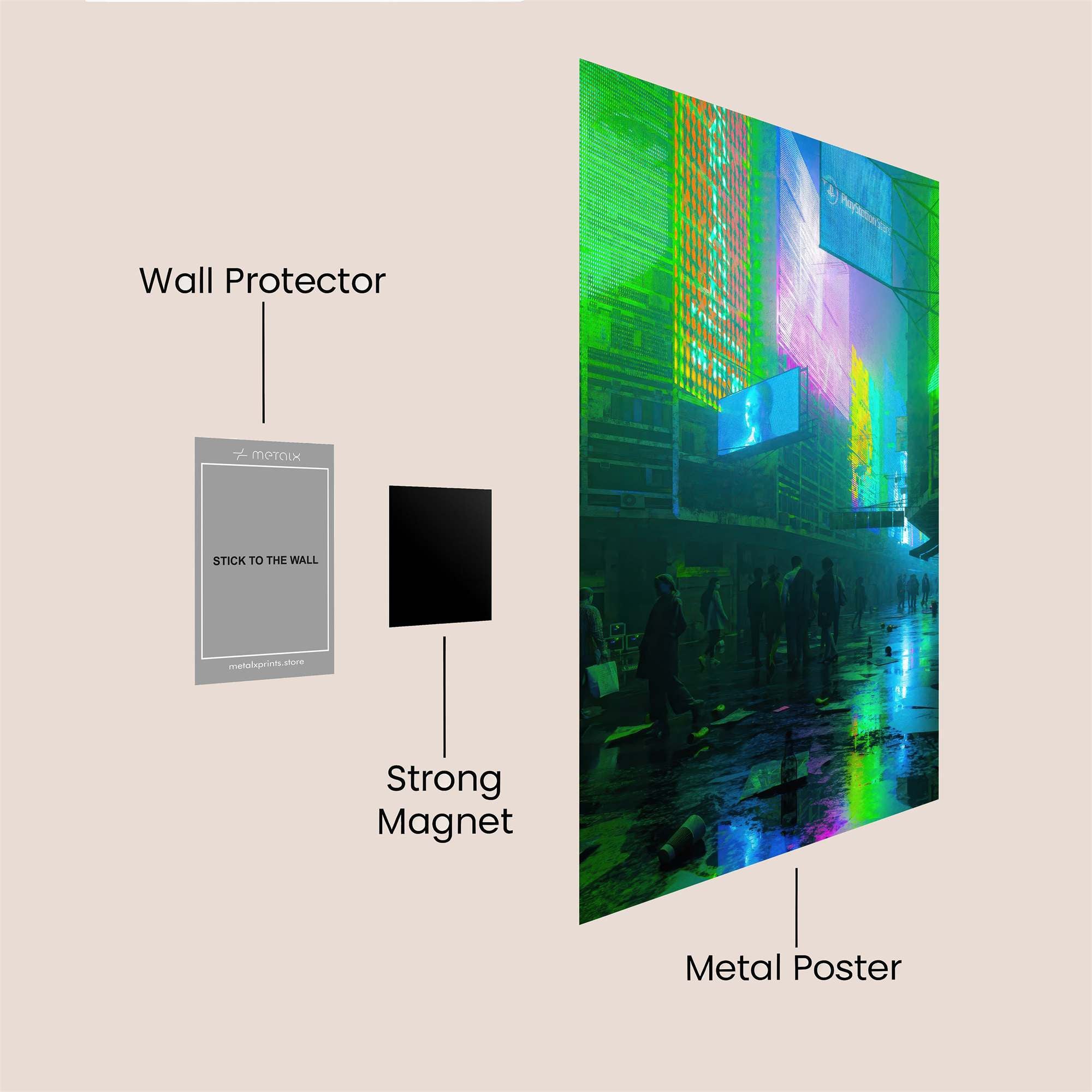 Neon Dystopia Safe Wall Magnetic / M