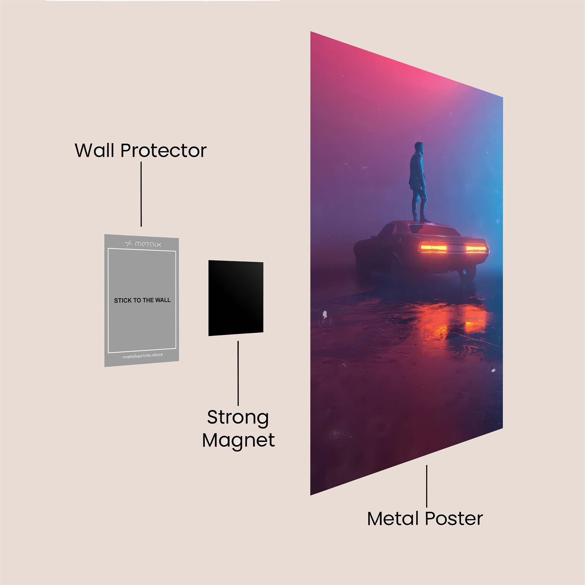 Neon Solitude Safe Wall Magnetic / M