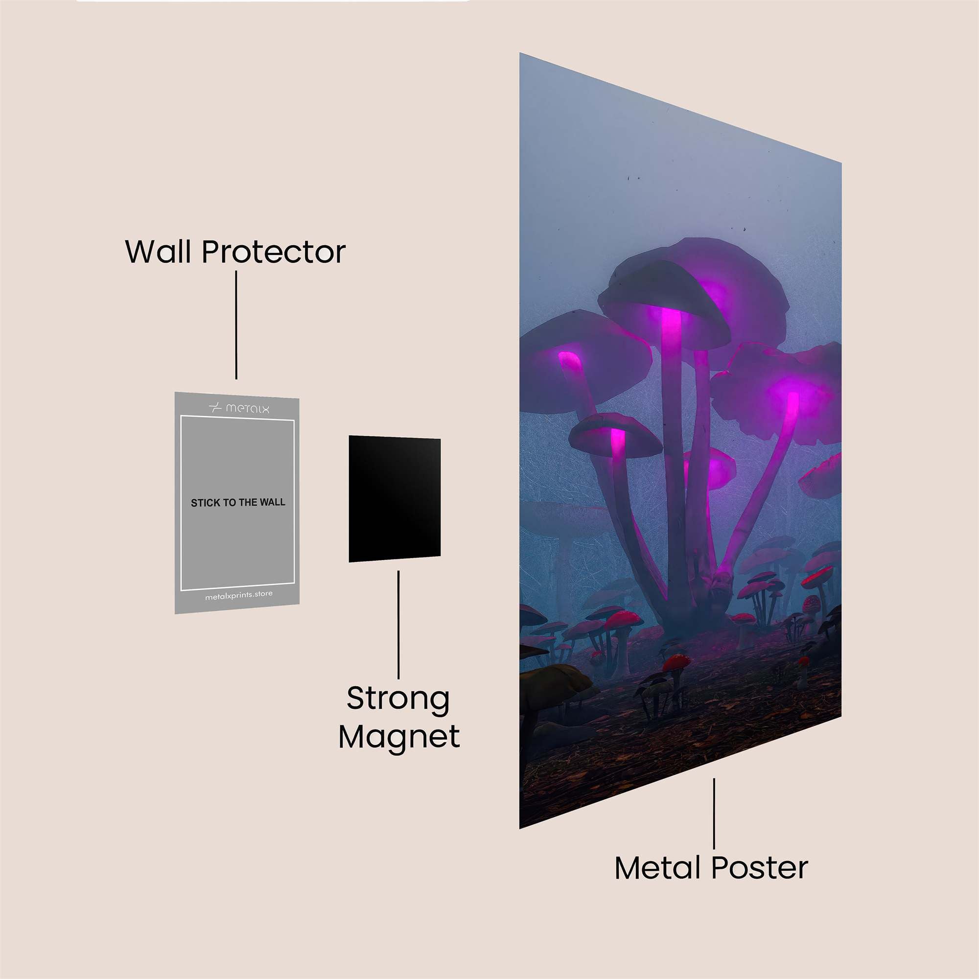 Mushroom Enigma Safe Wall Magnetic / M