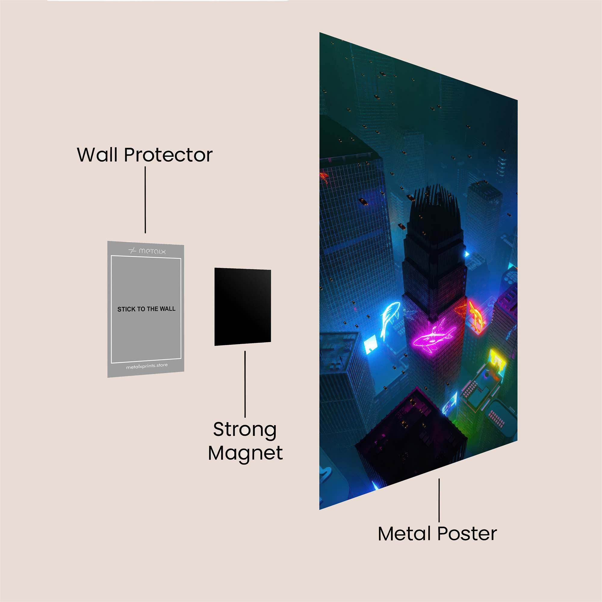Cyberpunk Dreamscape Safe Wall Magnetic / M