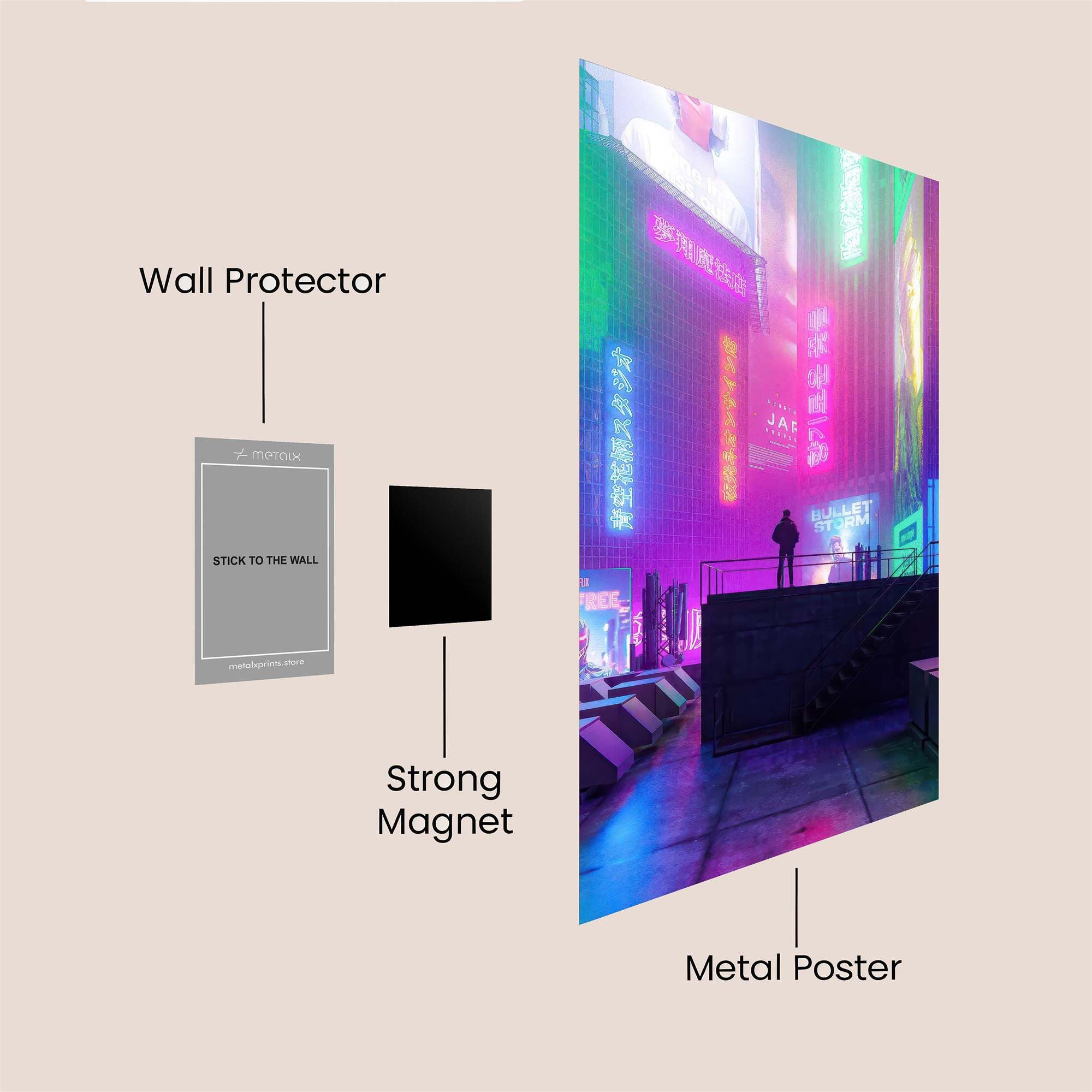 Neon Solitude Safe Wall Magnetic / M