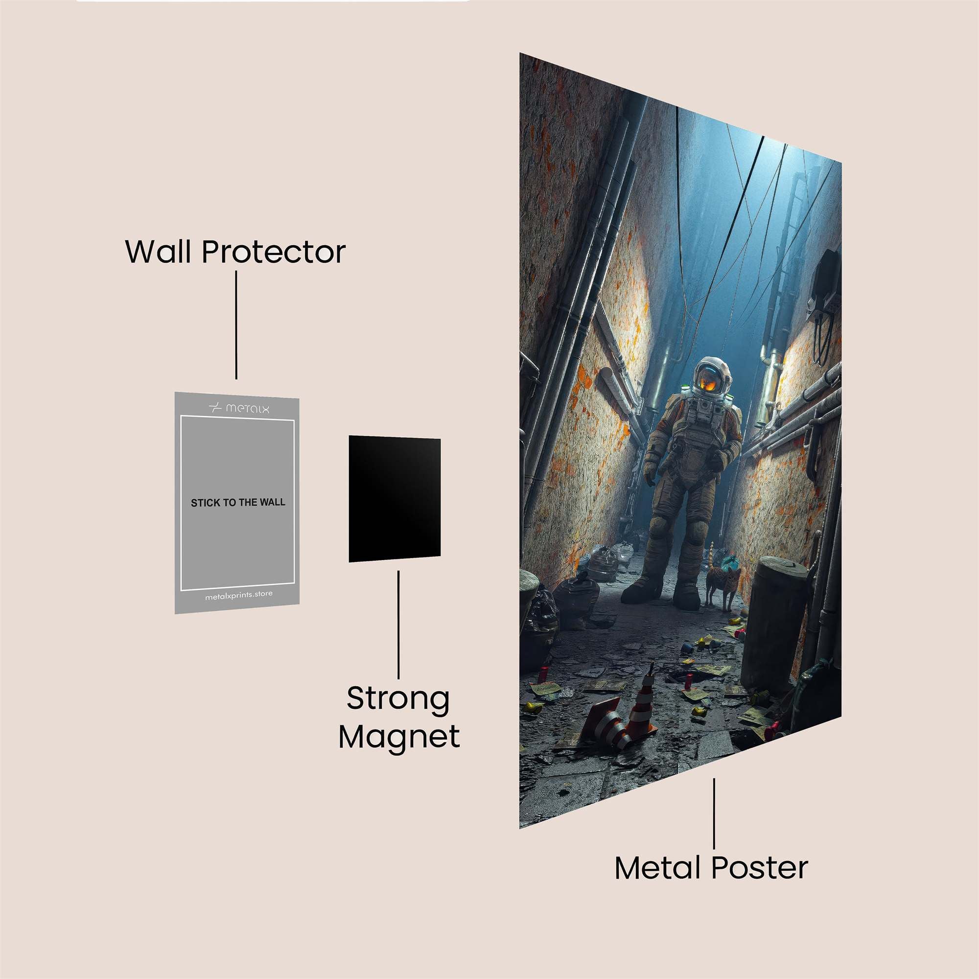 Astronaut Gloom Safe Wall Magnetic / M