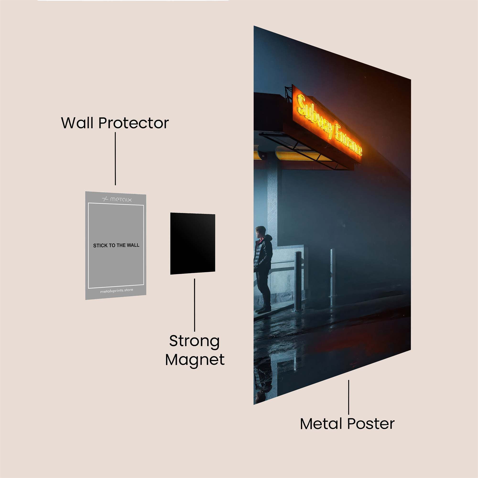 Neon Solitude Safe Wall Magnetic / M