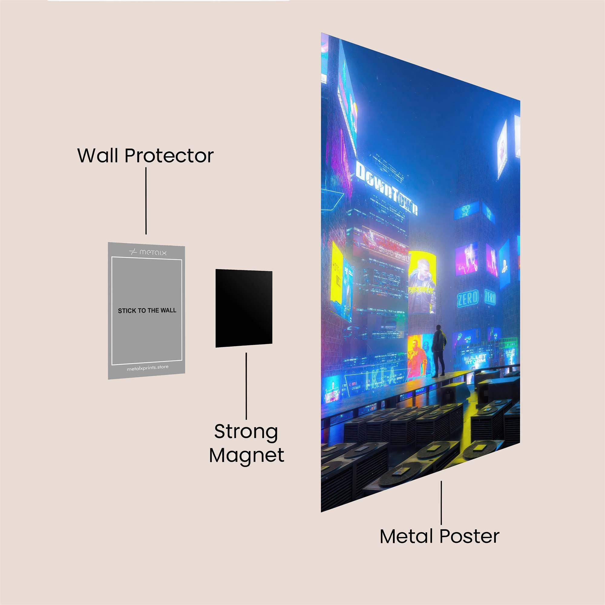 Neon Solitude Safe Wall Magnetic / M