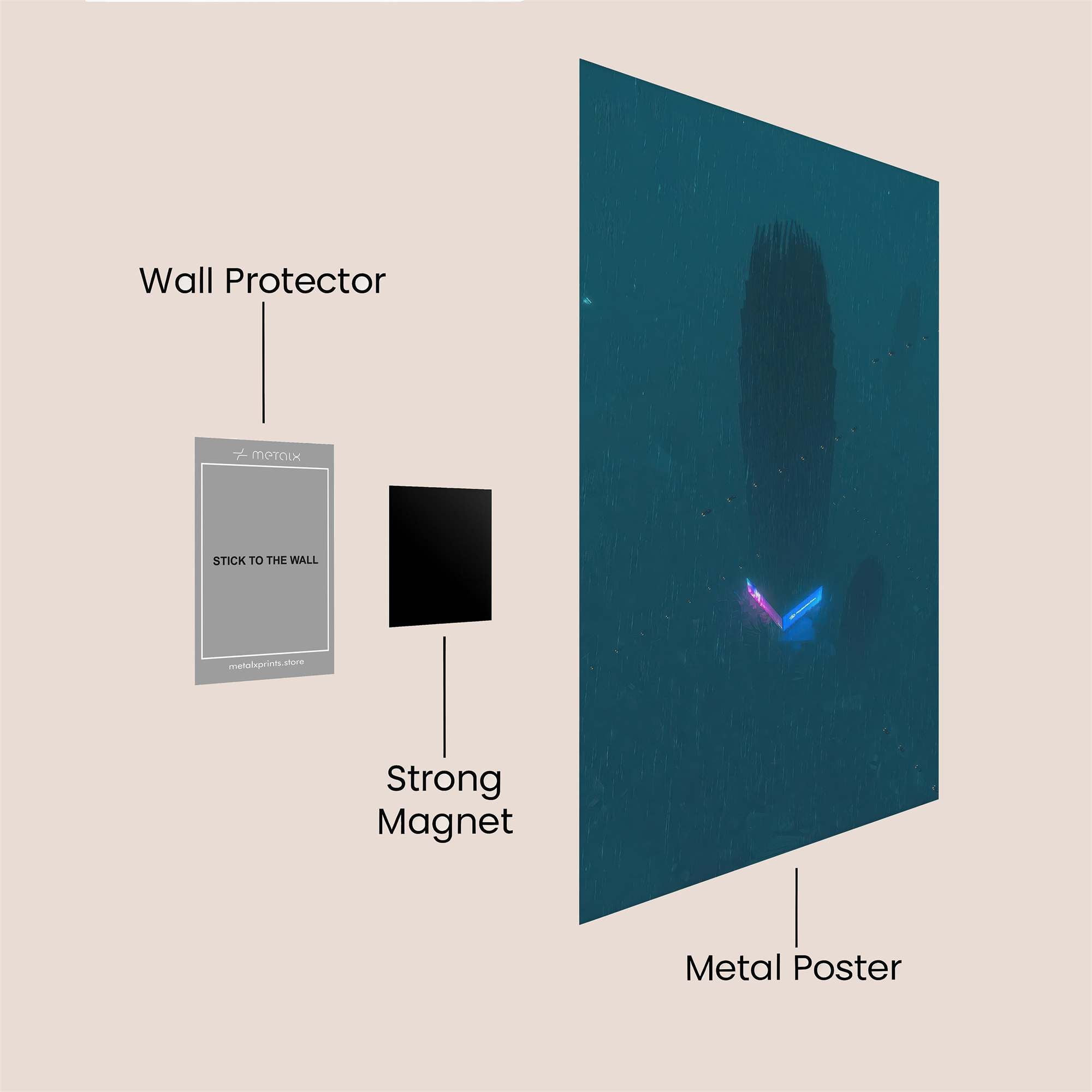 Mermaid Glow Safe Wall Magnetic / M