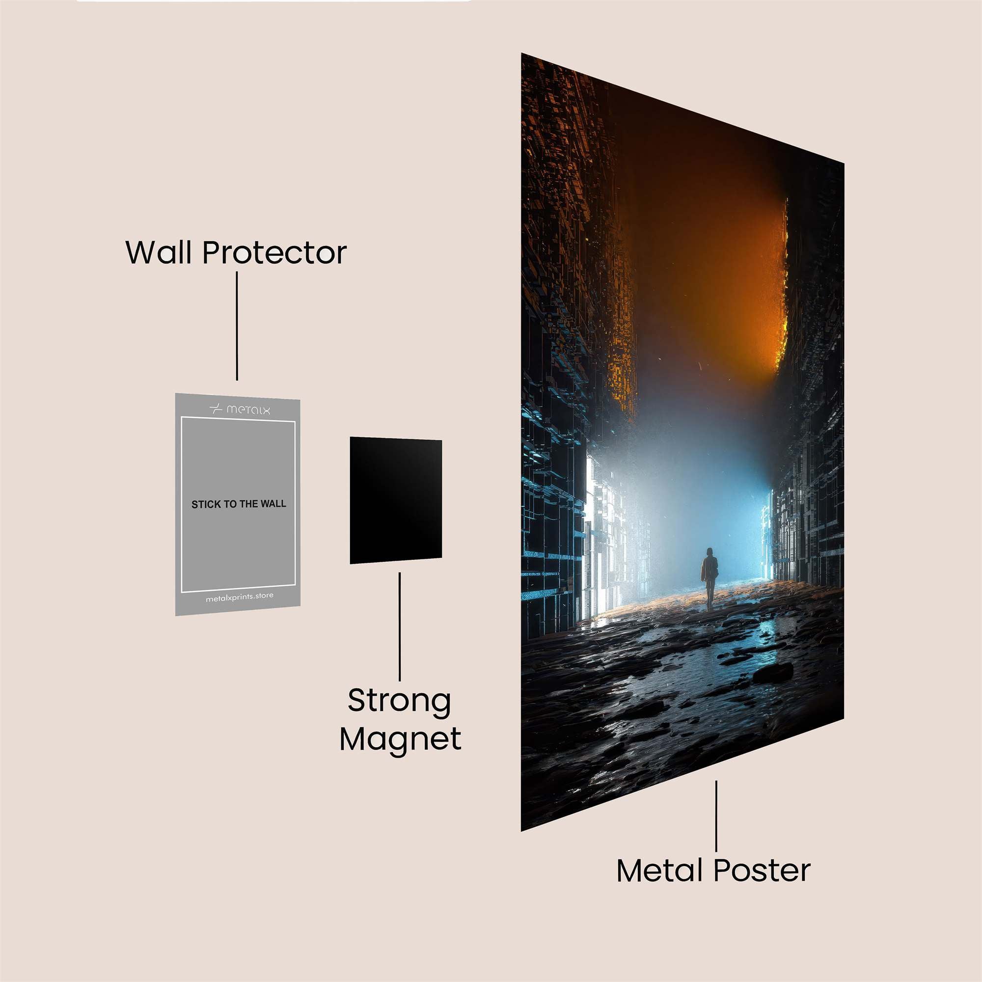 Neon Solitude Safe Wall Magnetic / M