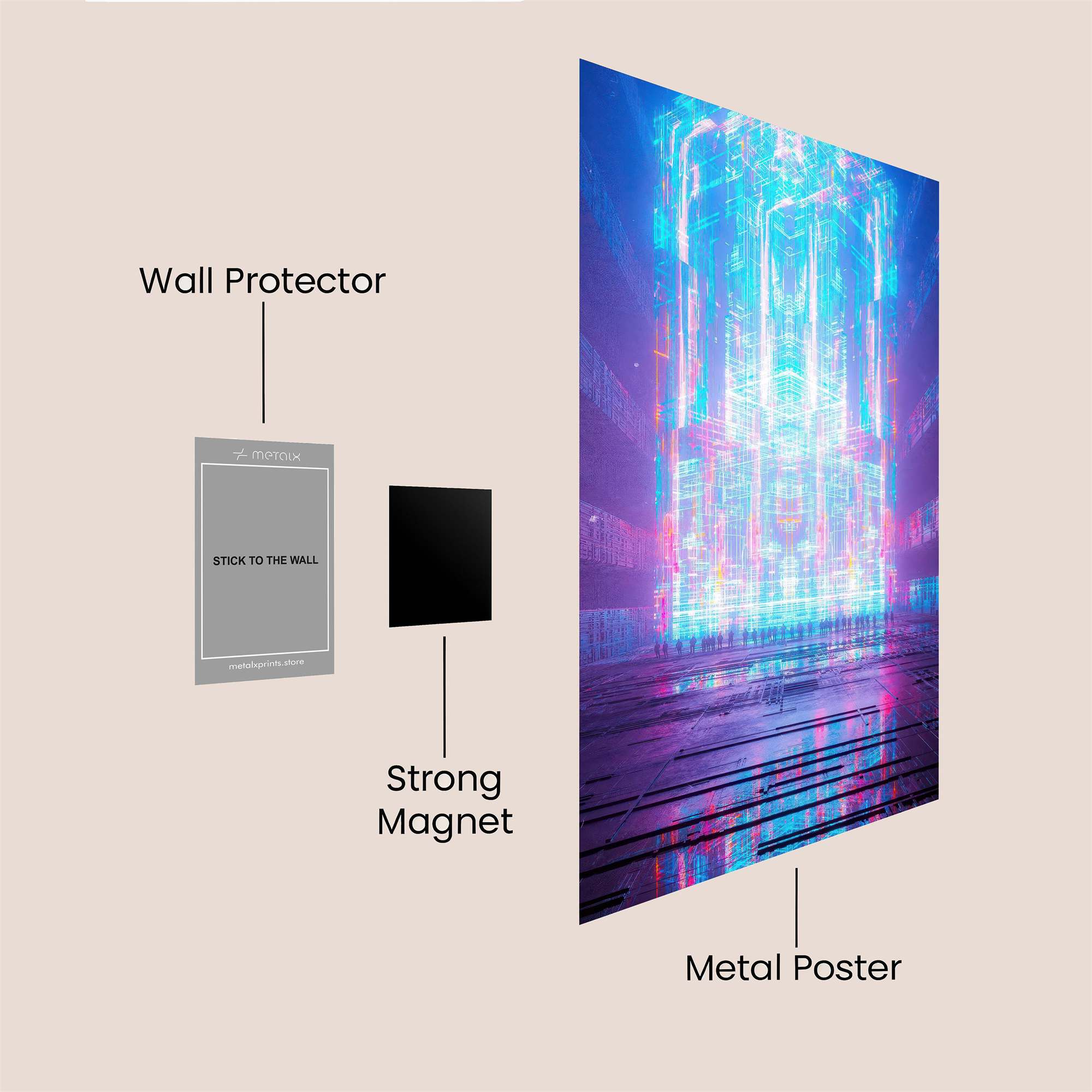 Neon Cathedral Safe Wall Magnetic / M