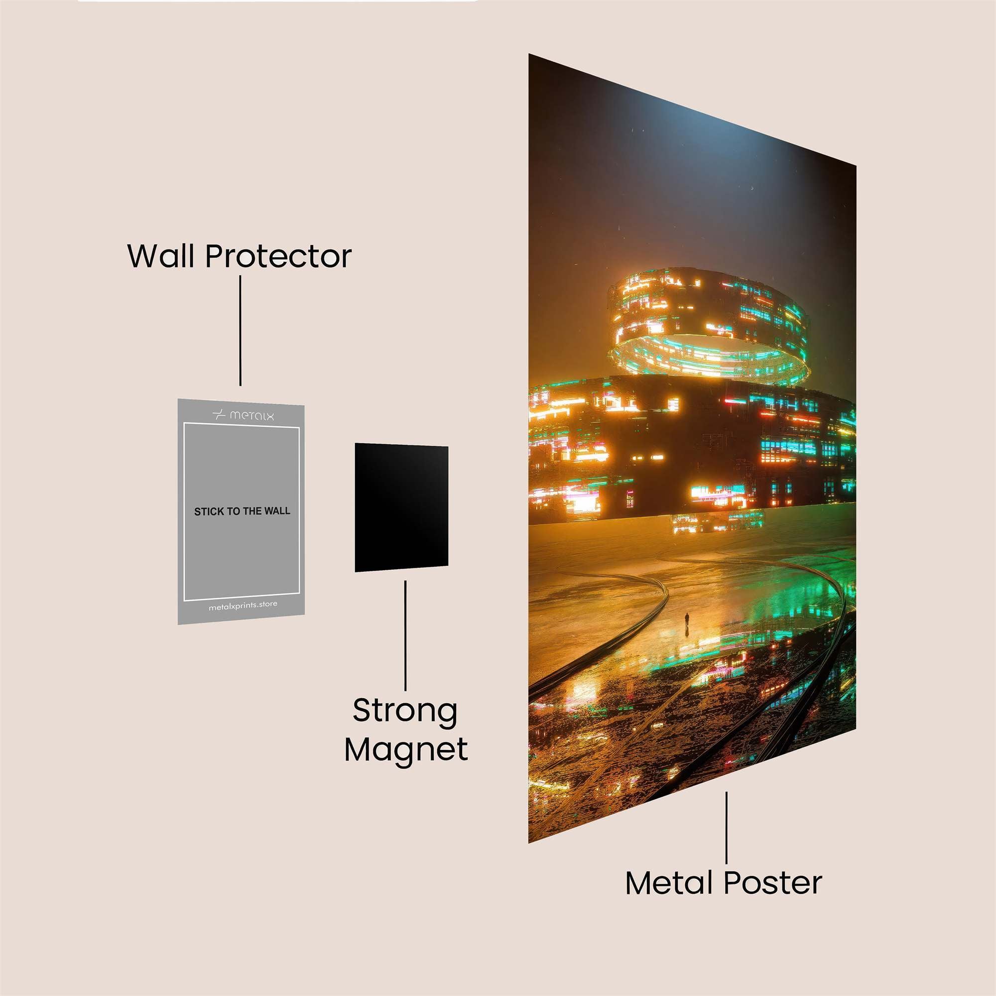 Futuristic Glow Safe Wall Magnetic / M