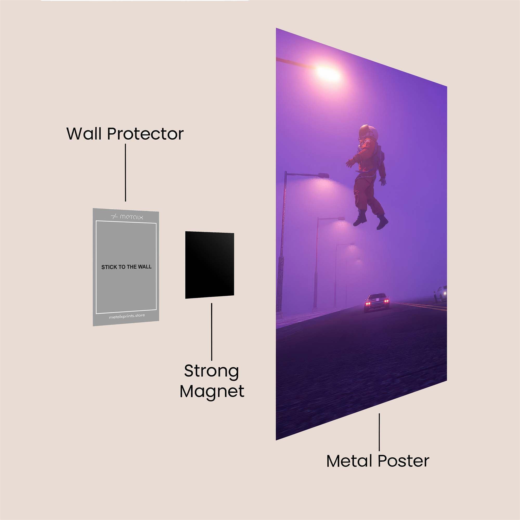 Astronaut Dreamscape Safe Wall Magnetic / M