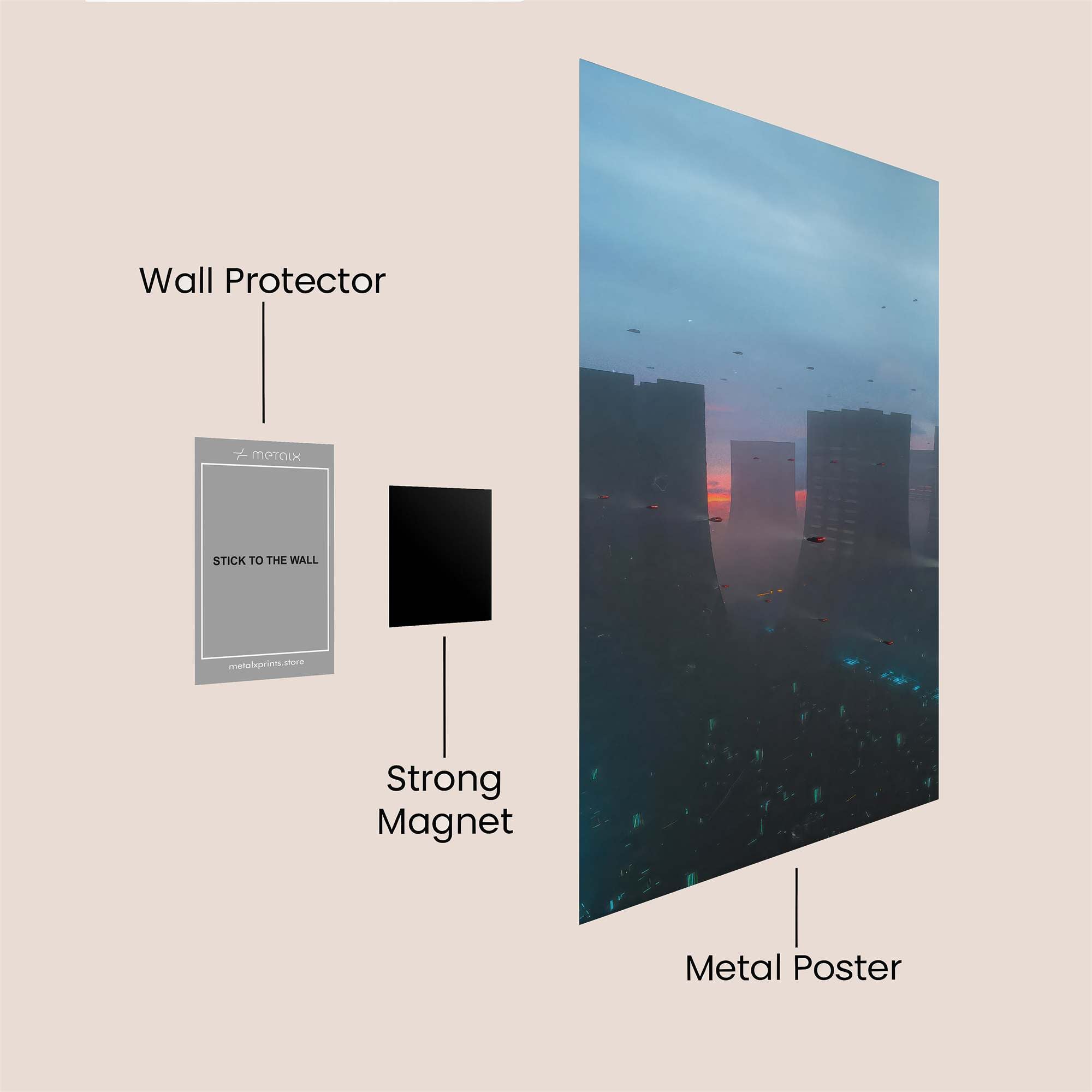 Cyberpunk Dawn Safe Wall Magnetic / M