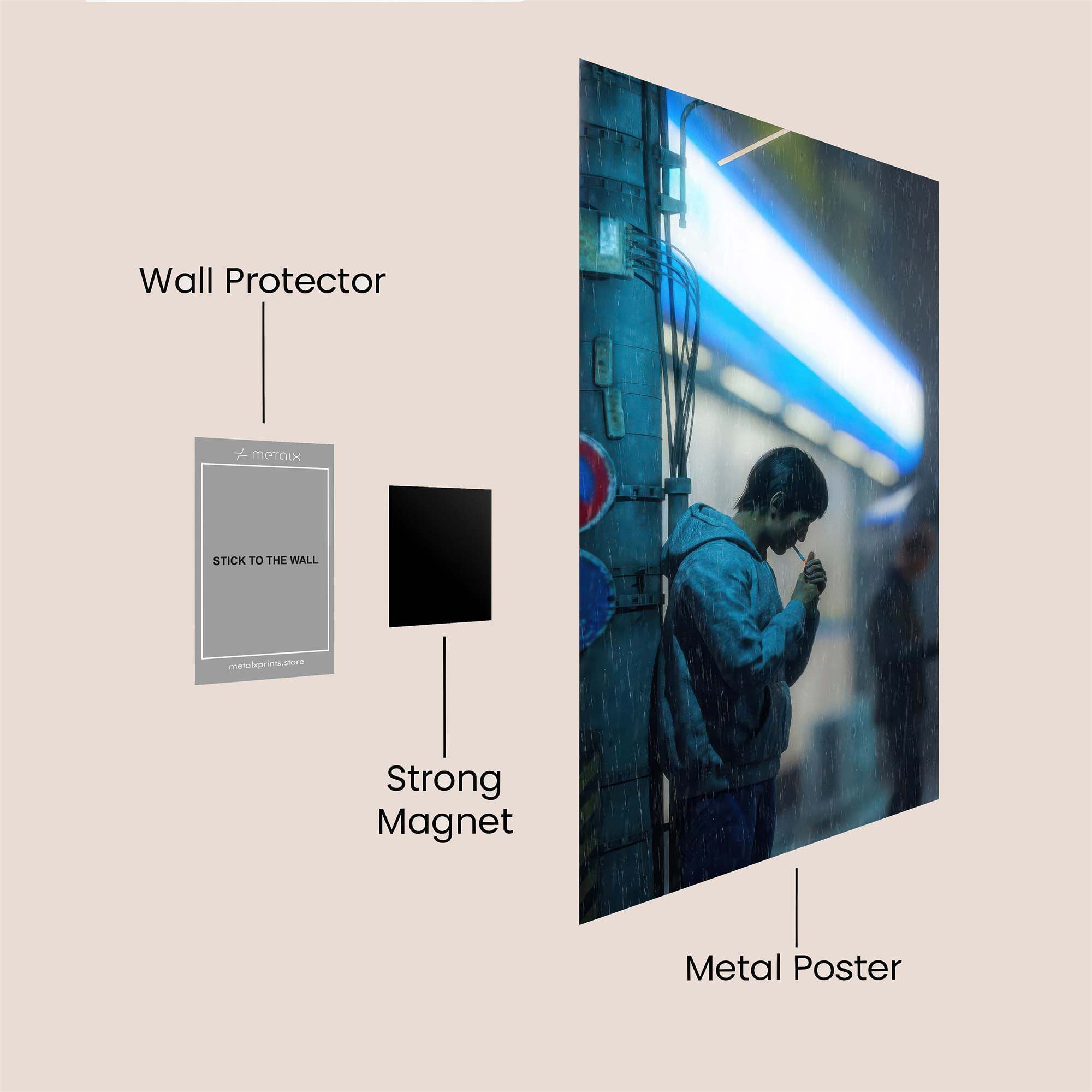 Rainy Solitude Safe Wall Magnetic / M