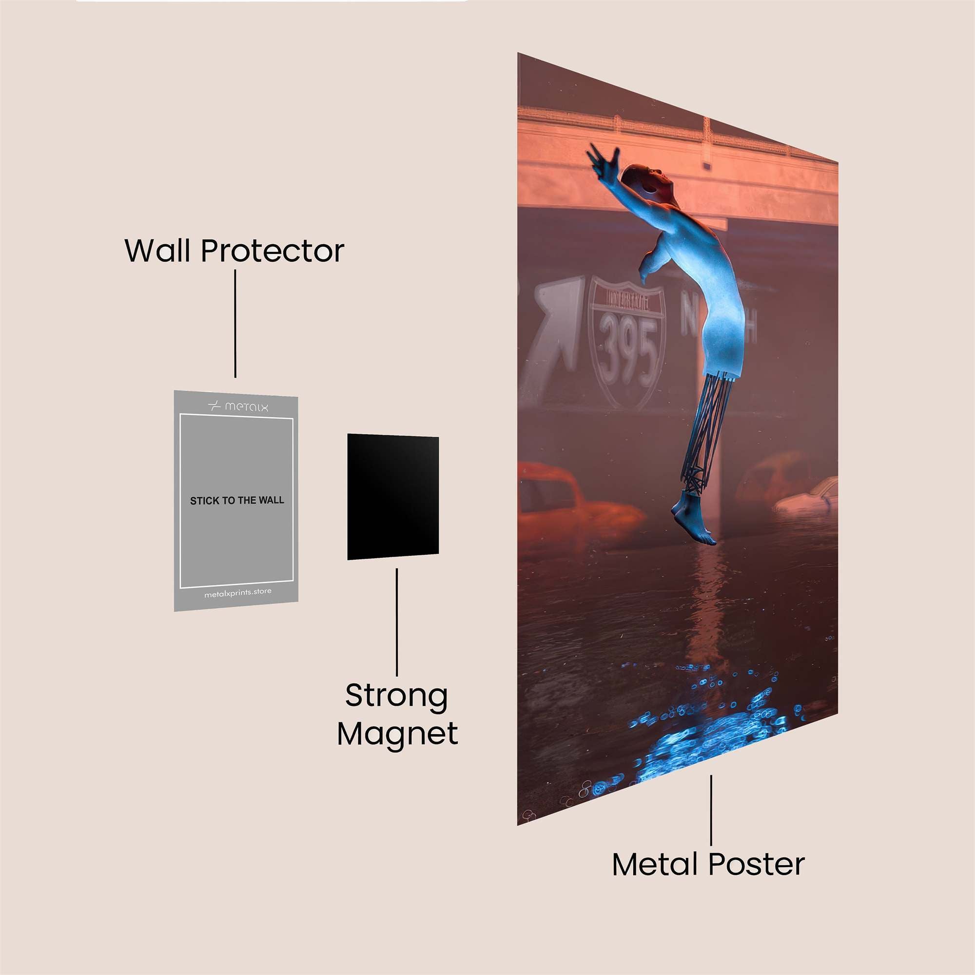 Neon Solitude Safe Wall Magnetic / M