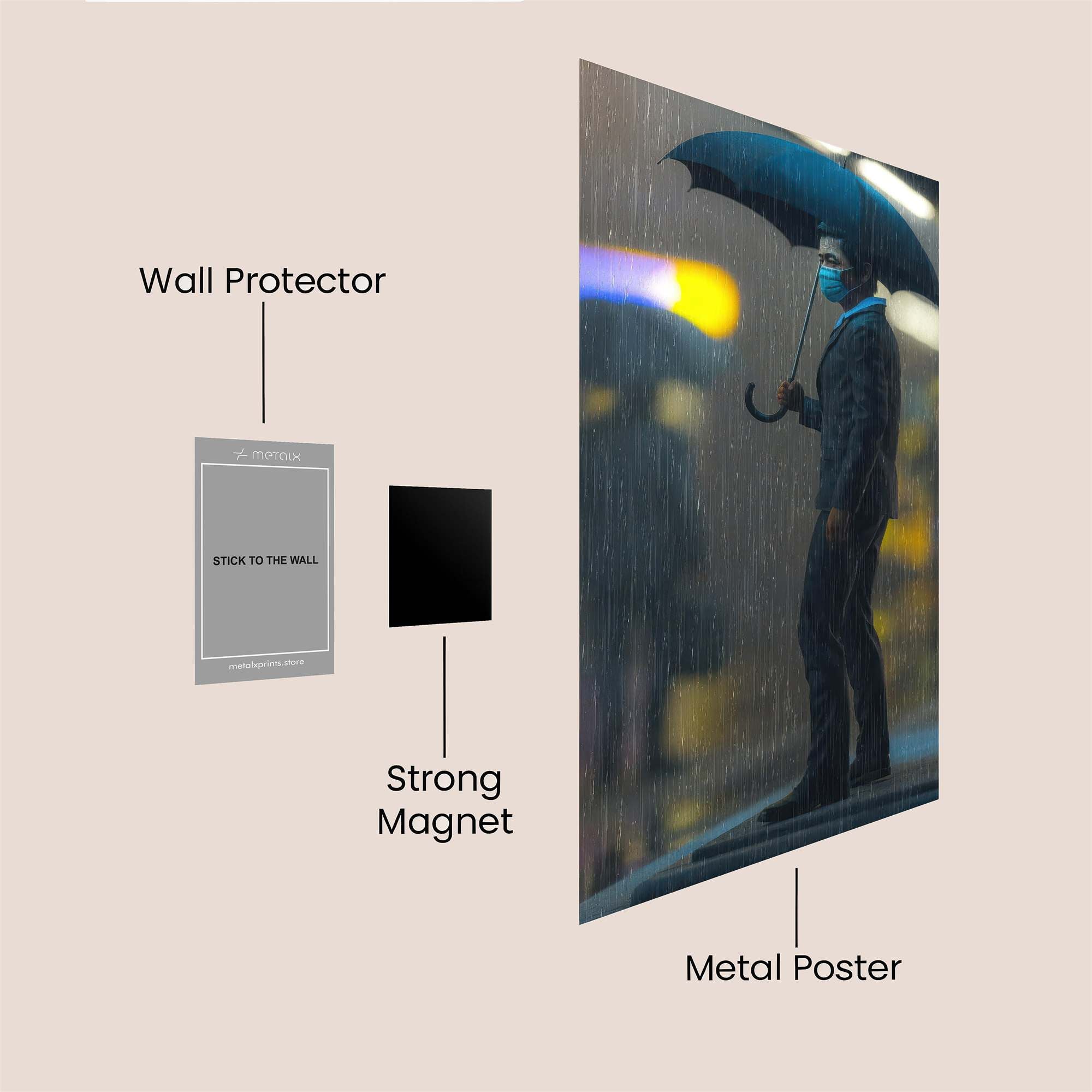 Rainy Solitude Safe Wall Magnetic / M