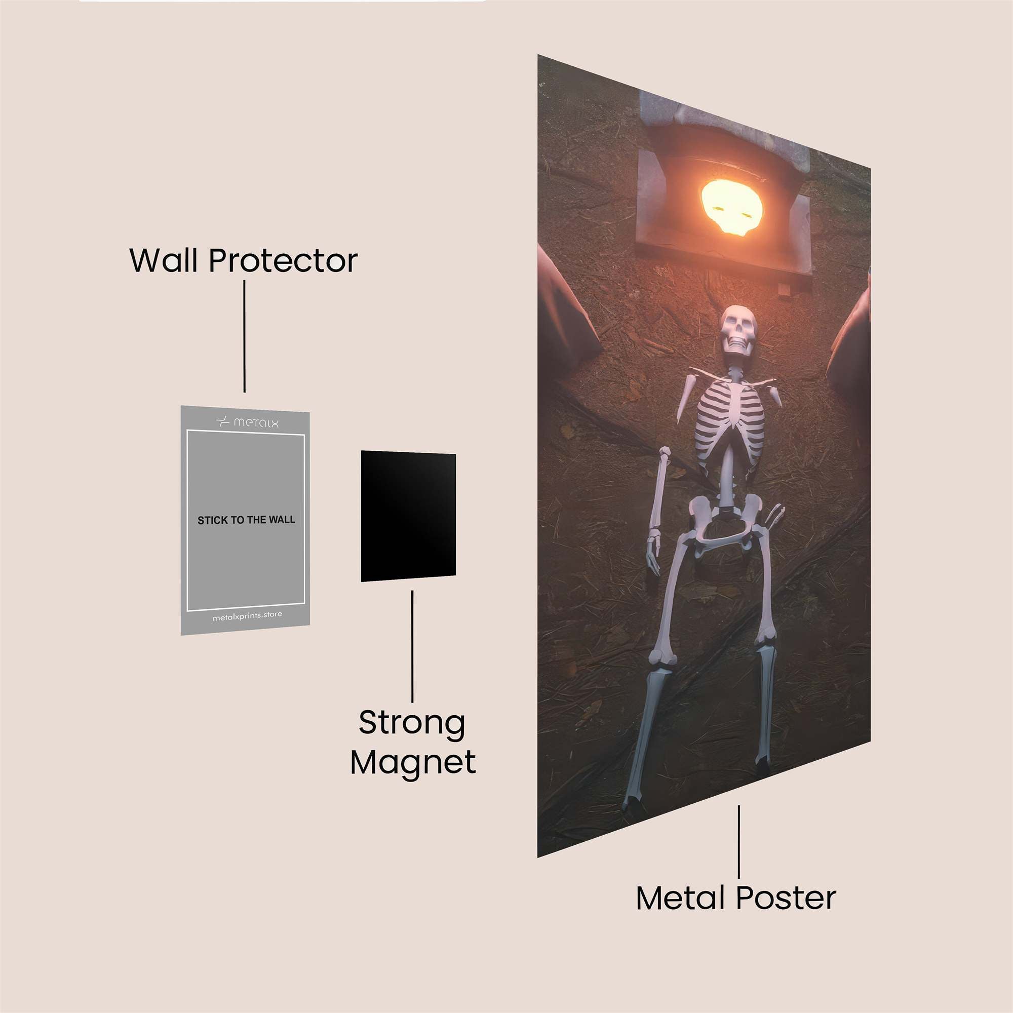 Skeleton Vigil Safe Wall Magnetic / M