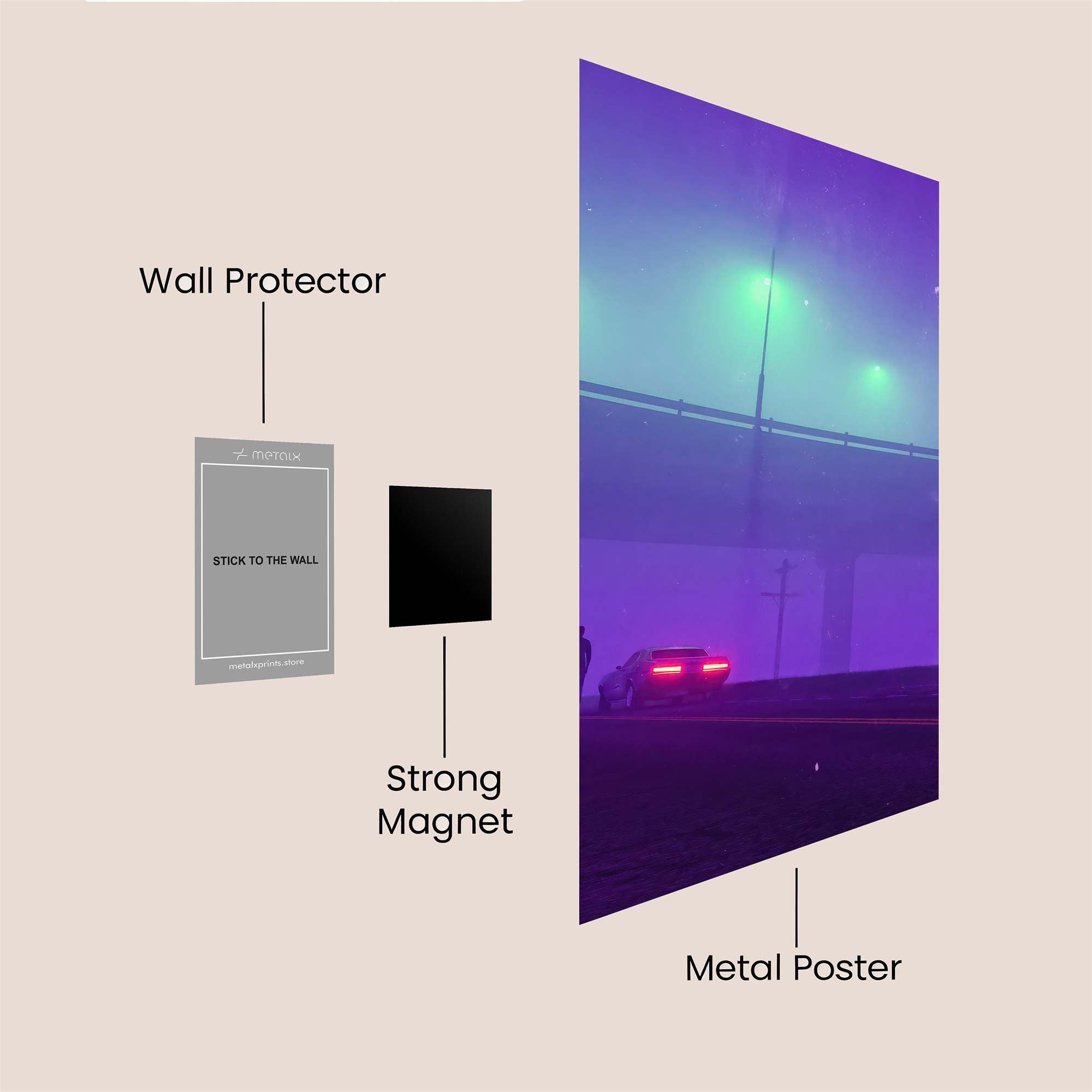 Neon Solitude Safe Wall Magnetic / M