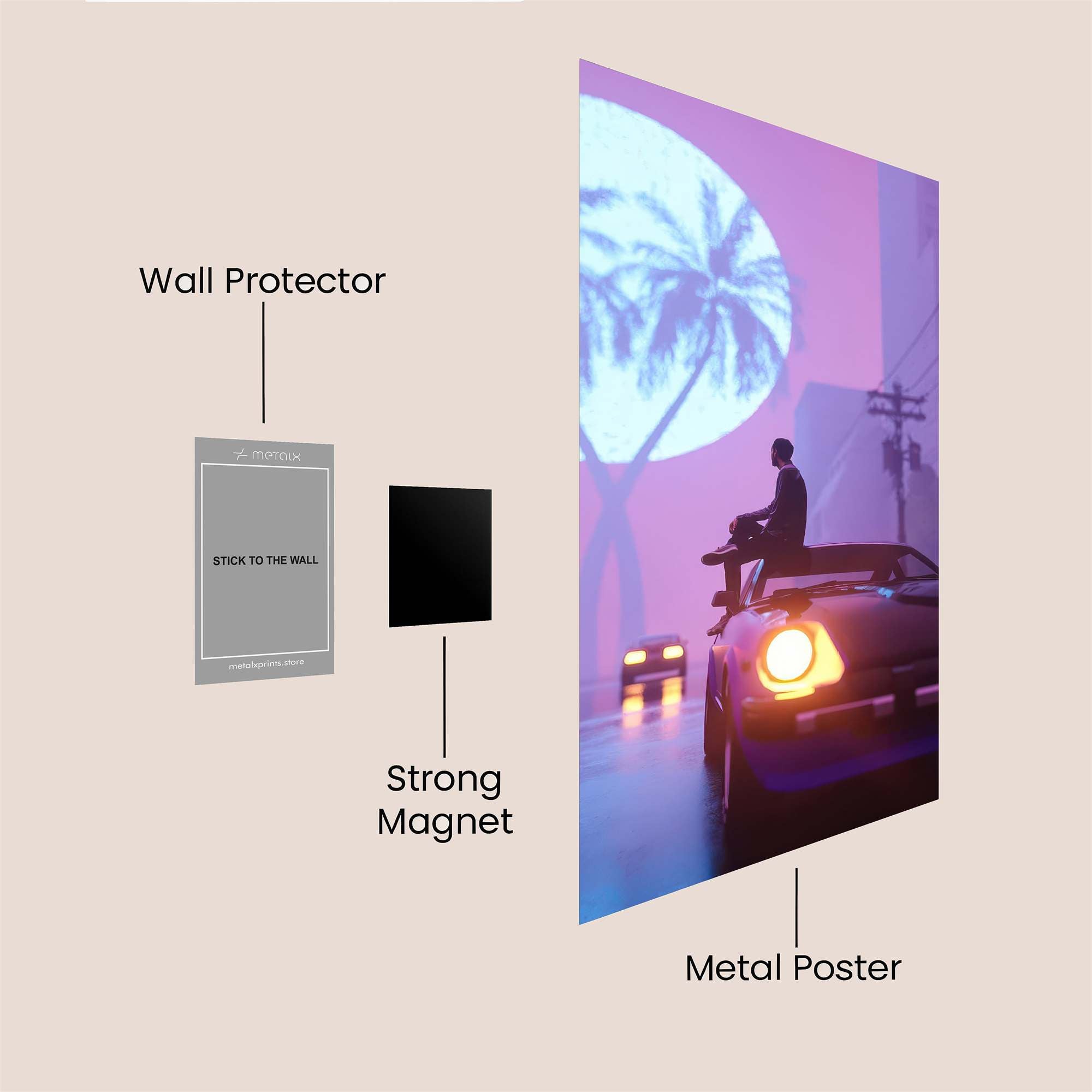 Neon Solitude Safe Wall Magnetic / M