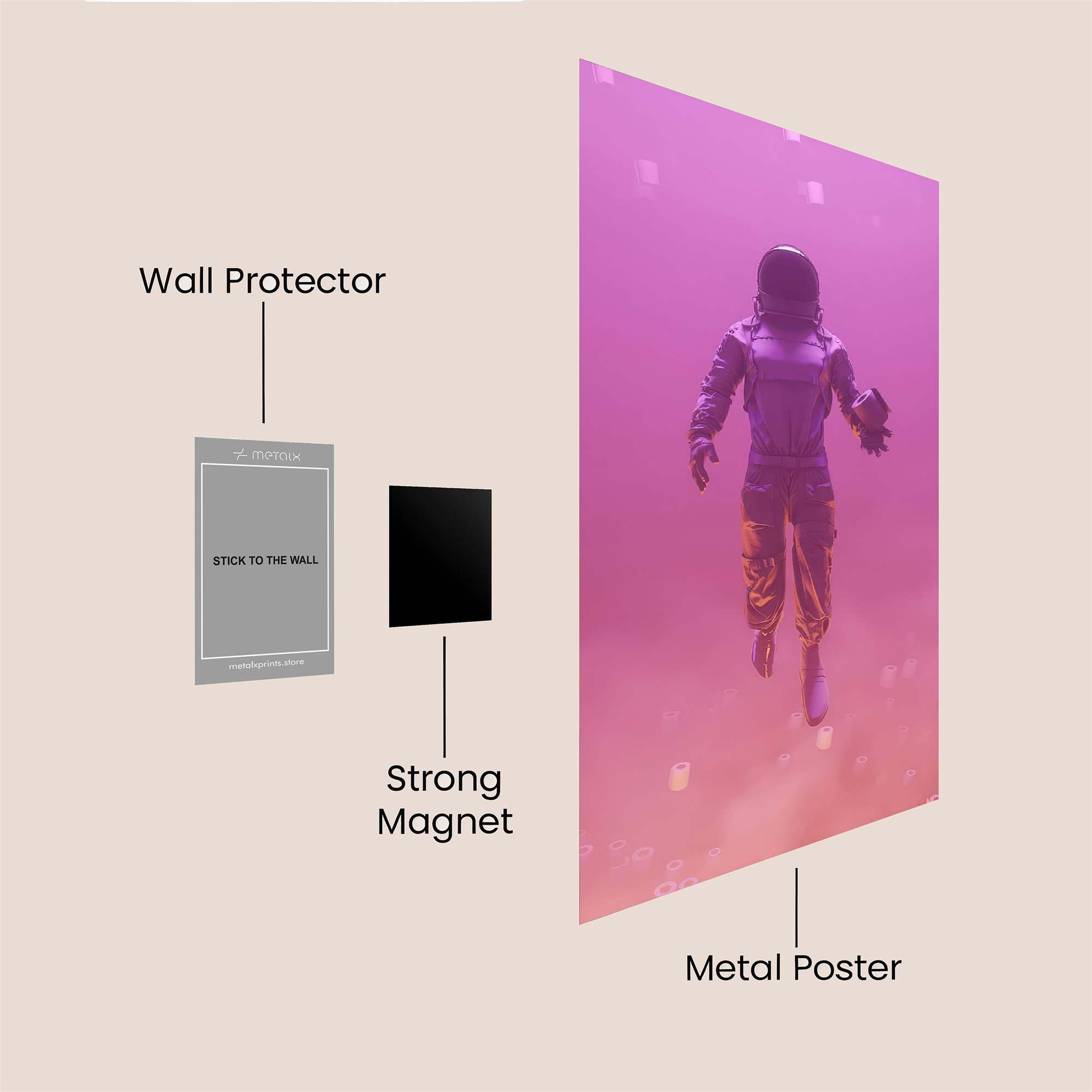 Astronaut Dreaming Safe Wall Magnetic / M