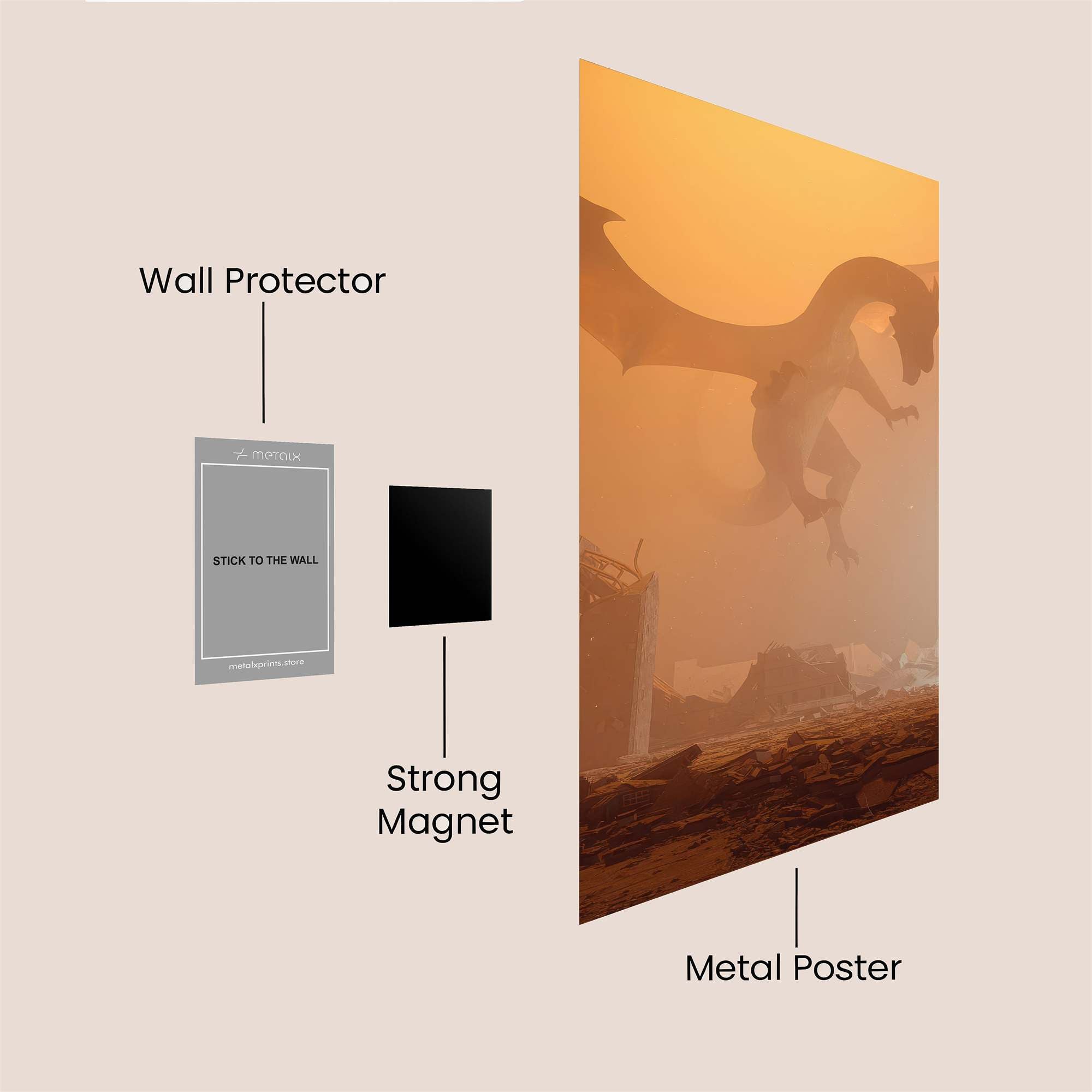 Dragon Apocalyptic Safe Wall Magnetic / M