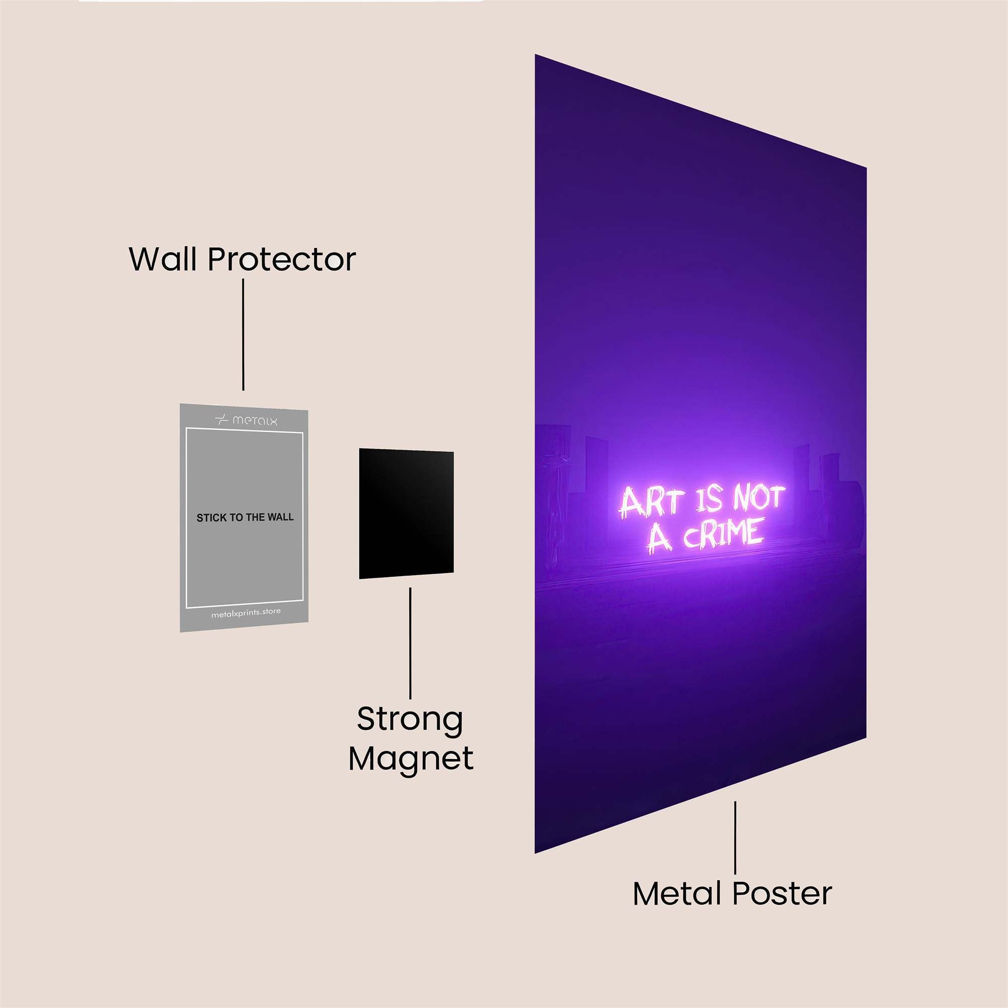 Neon Rebellion Safe Wall Magnetic / M
