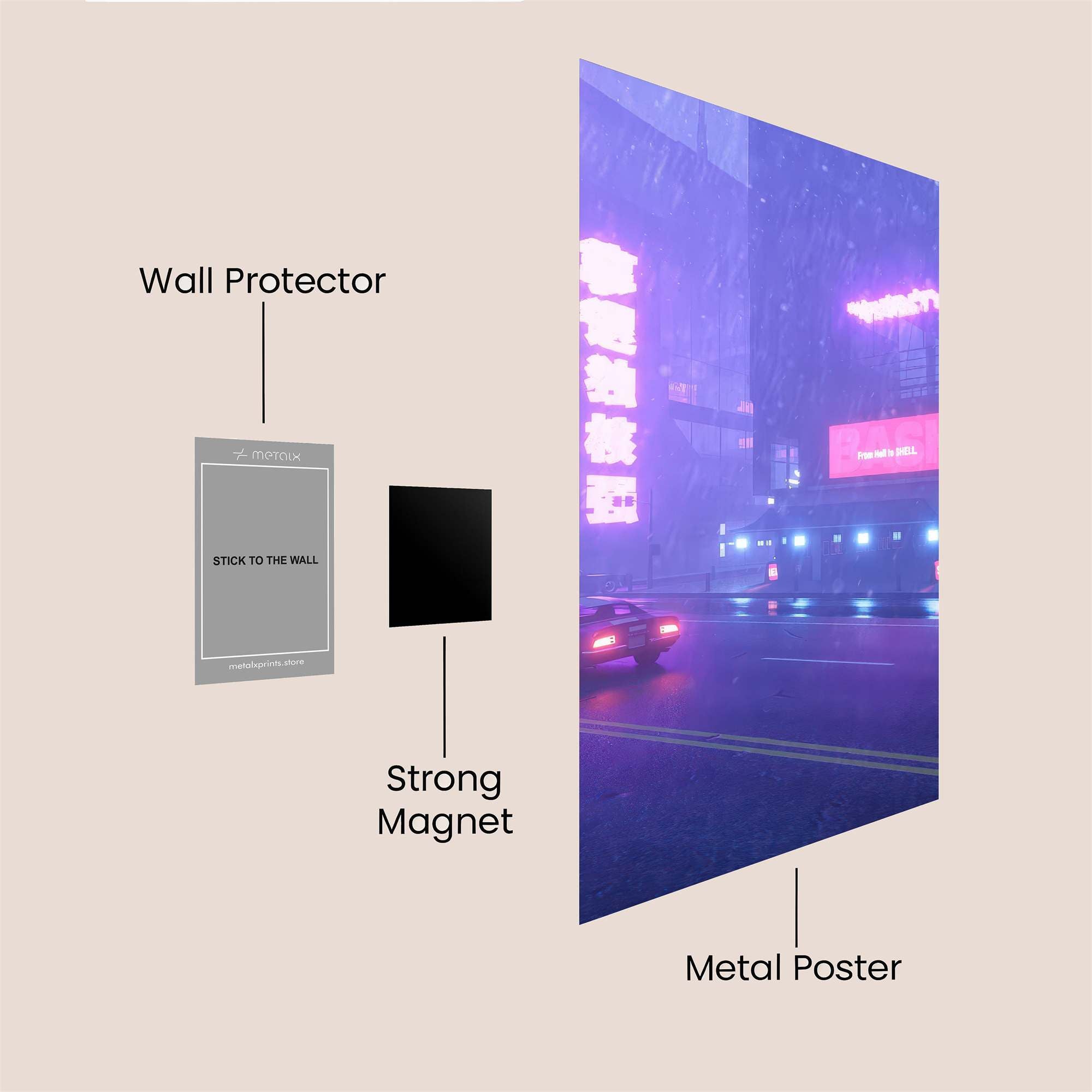 Neon Solitude Safe Wall Magnetic / M