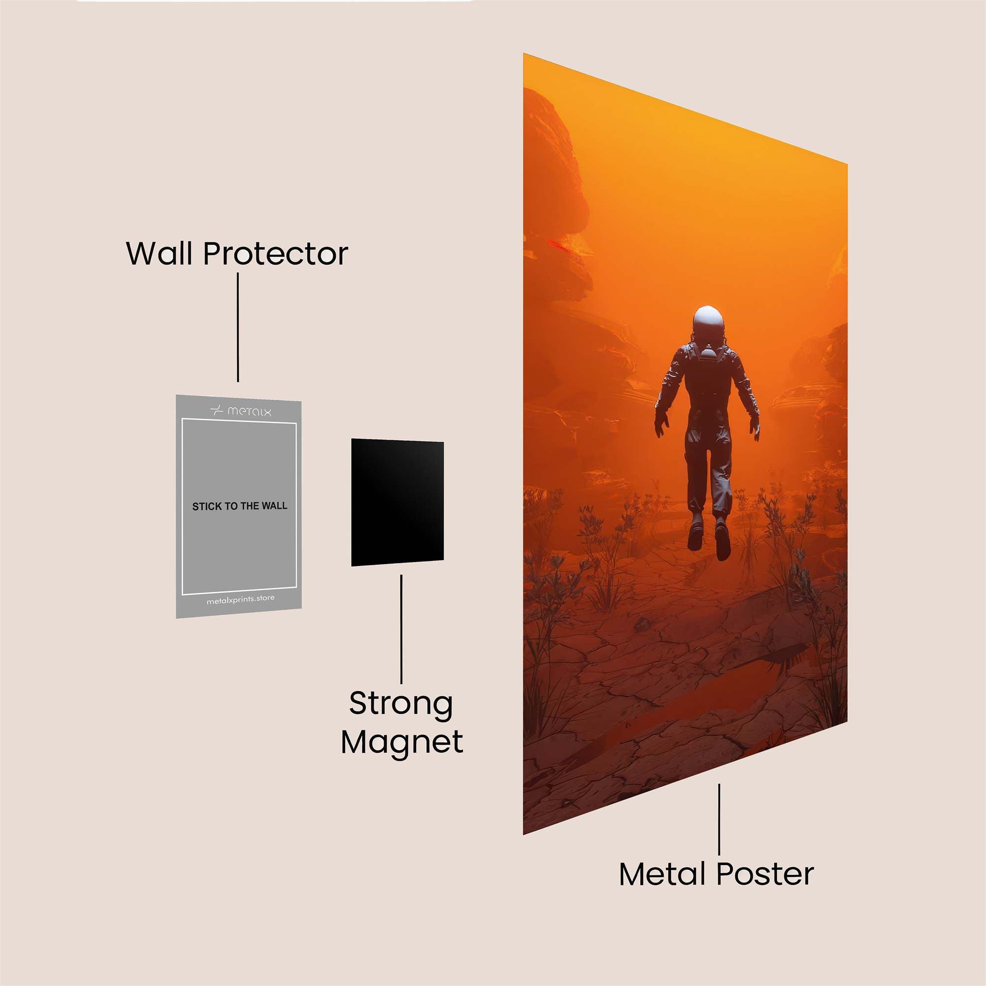 Astronaut Adrift Safe Wall Magnetic / M