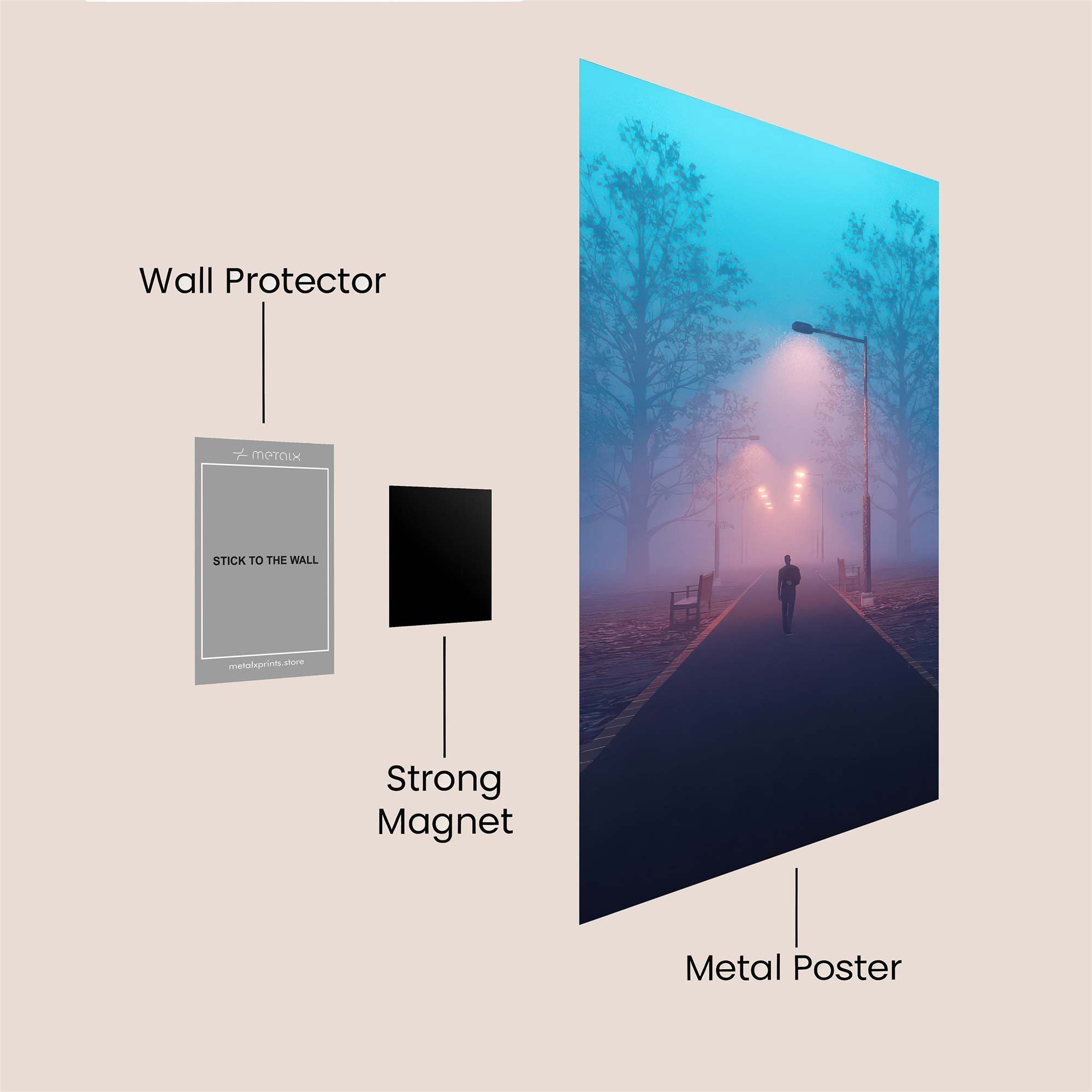 Foggy Solitude Safe Wall Magnetic / M