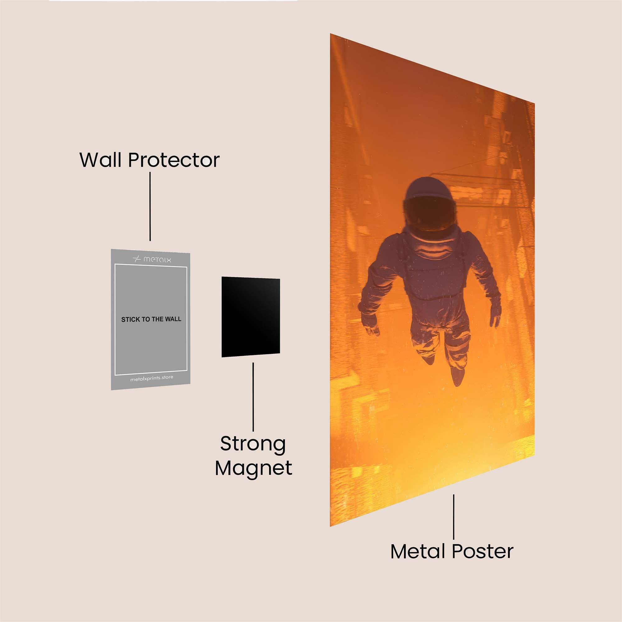 Astronaut Enigma Safe Wall Magnetic / M