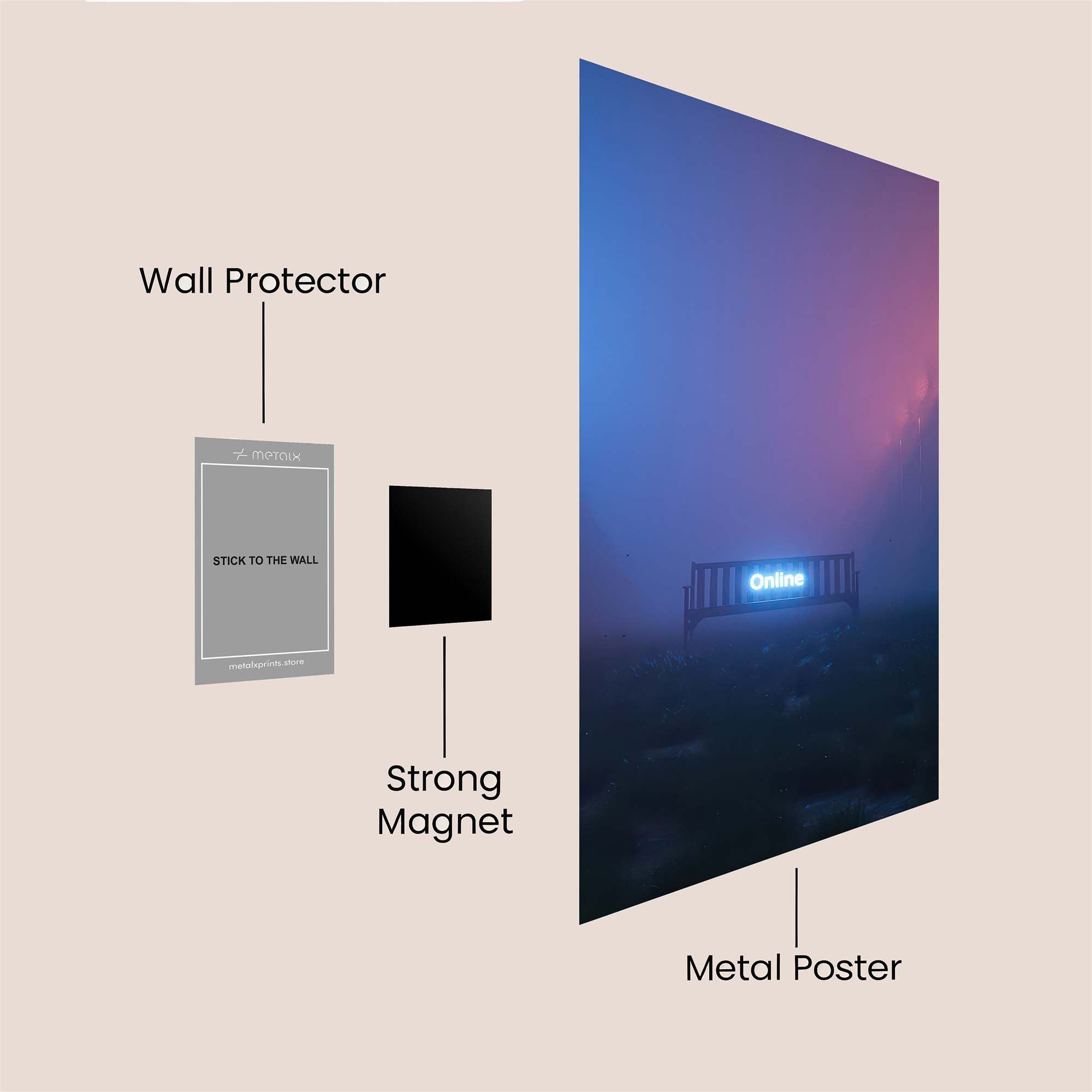Neon Dreamscape Safe Wall Magnetic / M